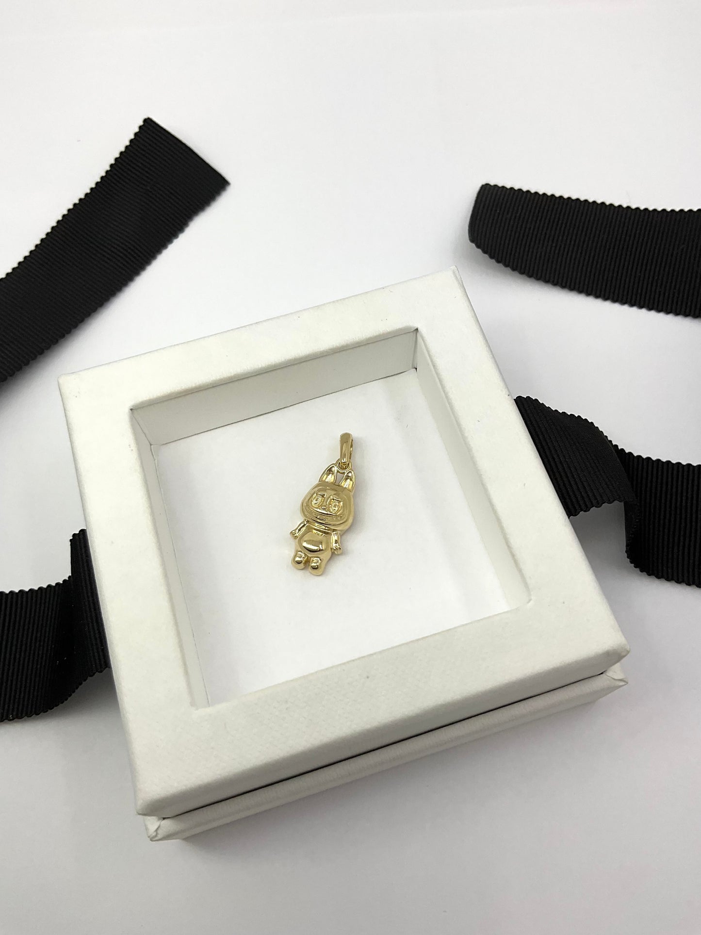 14KY Solid Gold Labubu Pendant