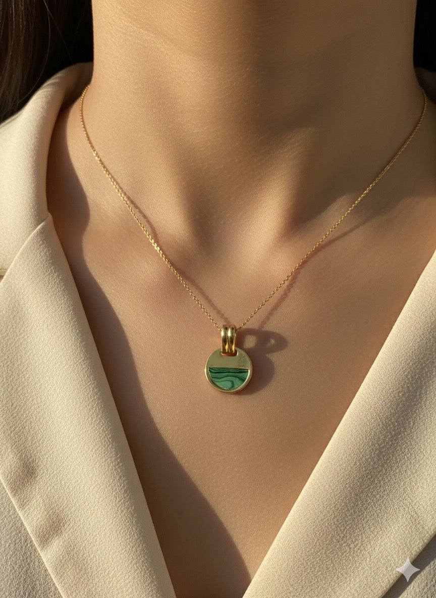 14K Gold Round Pendant