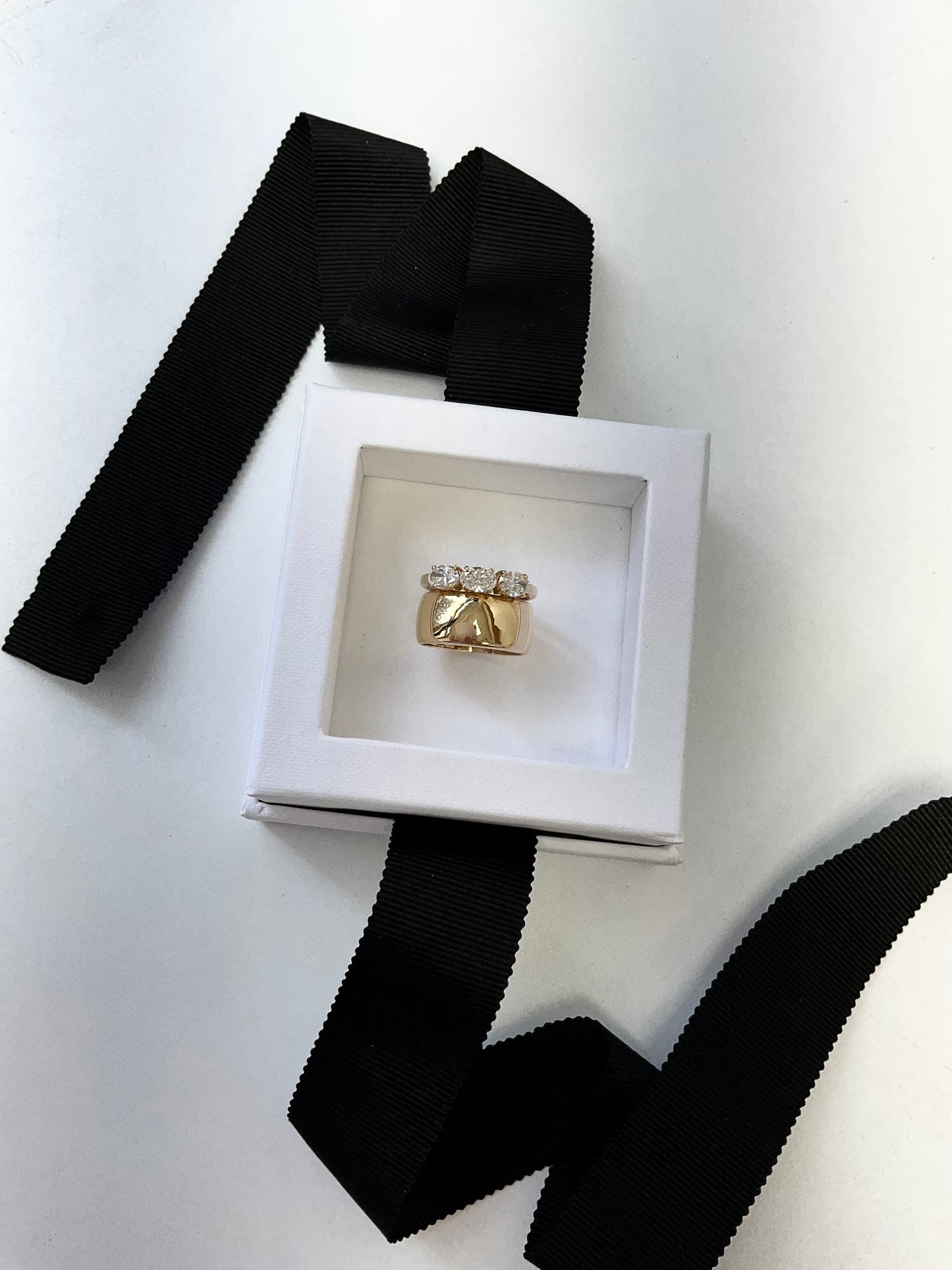 14KY Gold 1.30ct Lab Diamond Duo Ring
