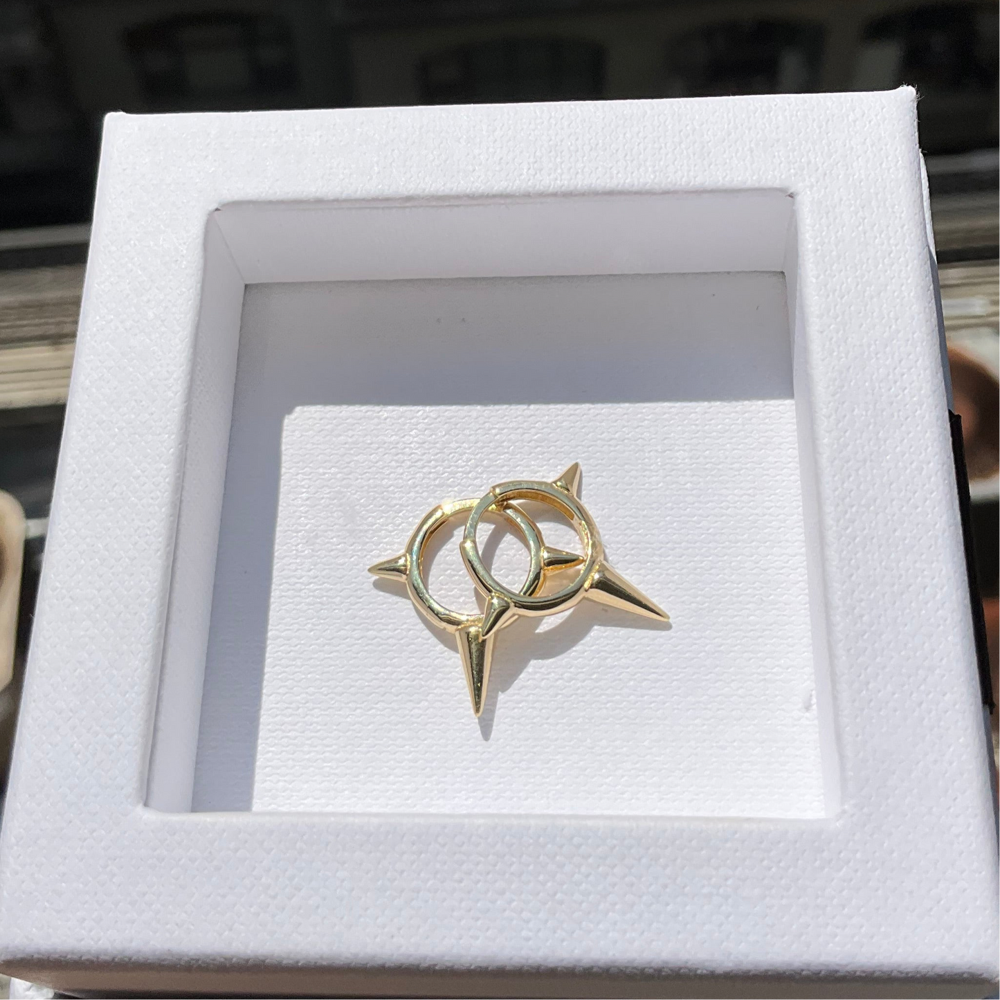 18K Gold Spike Earrings