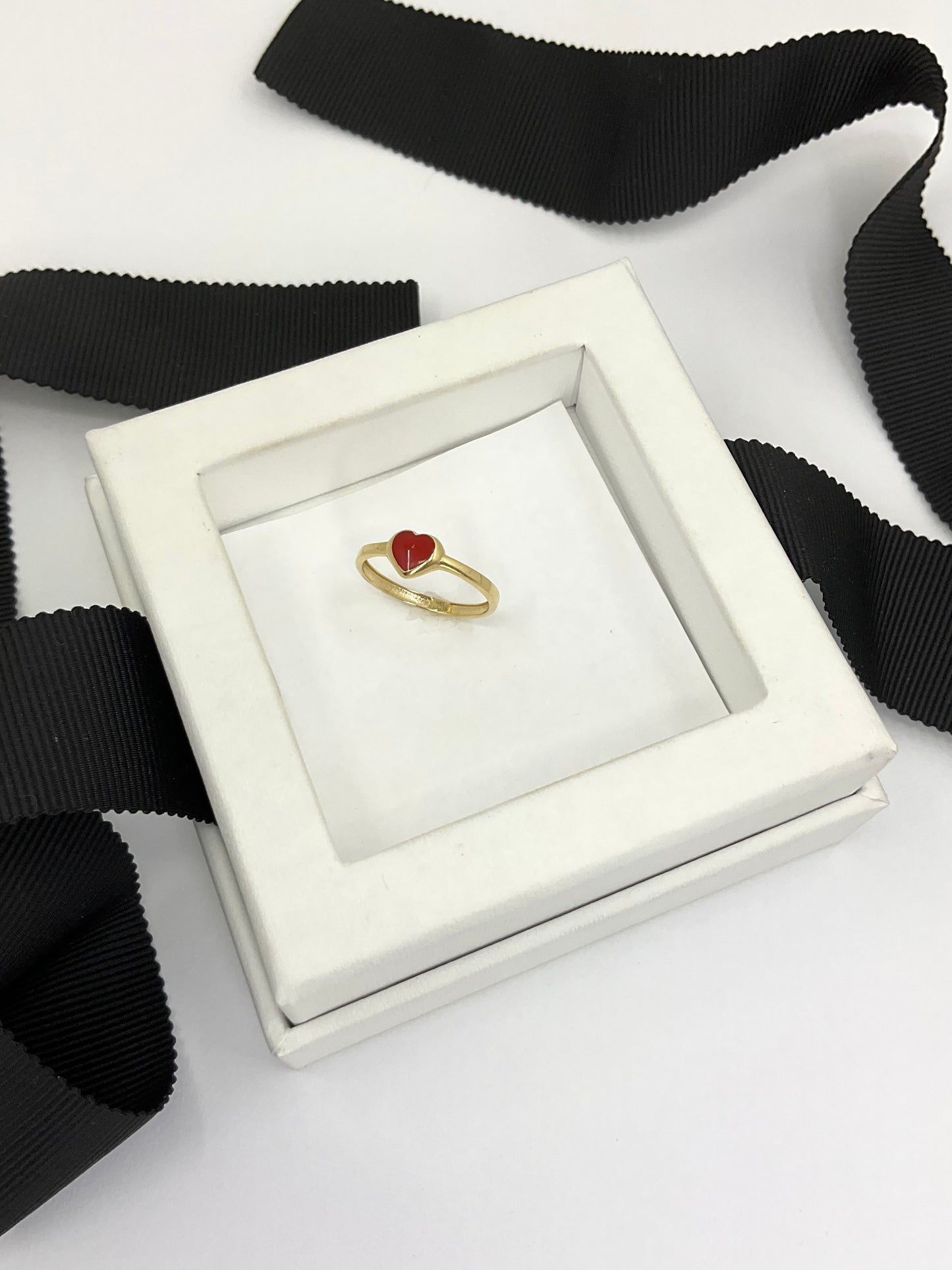 14k Solid Gold Pinky Heart Ring