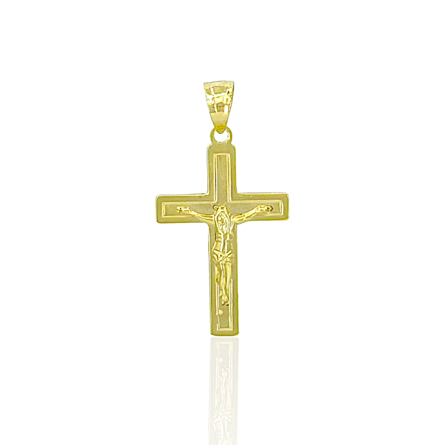 14K Gold Jesus Crucifix Cross Pendant