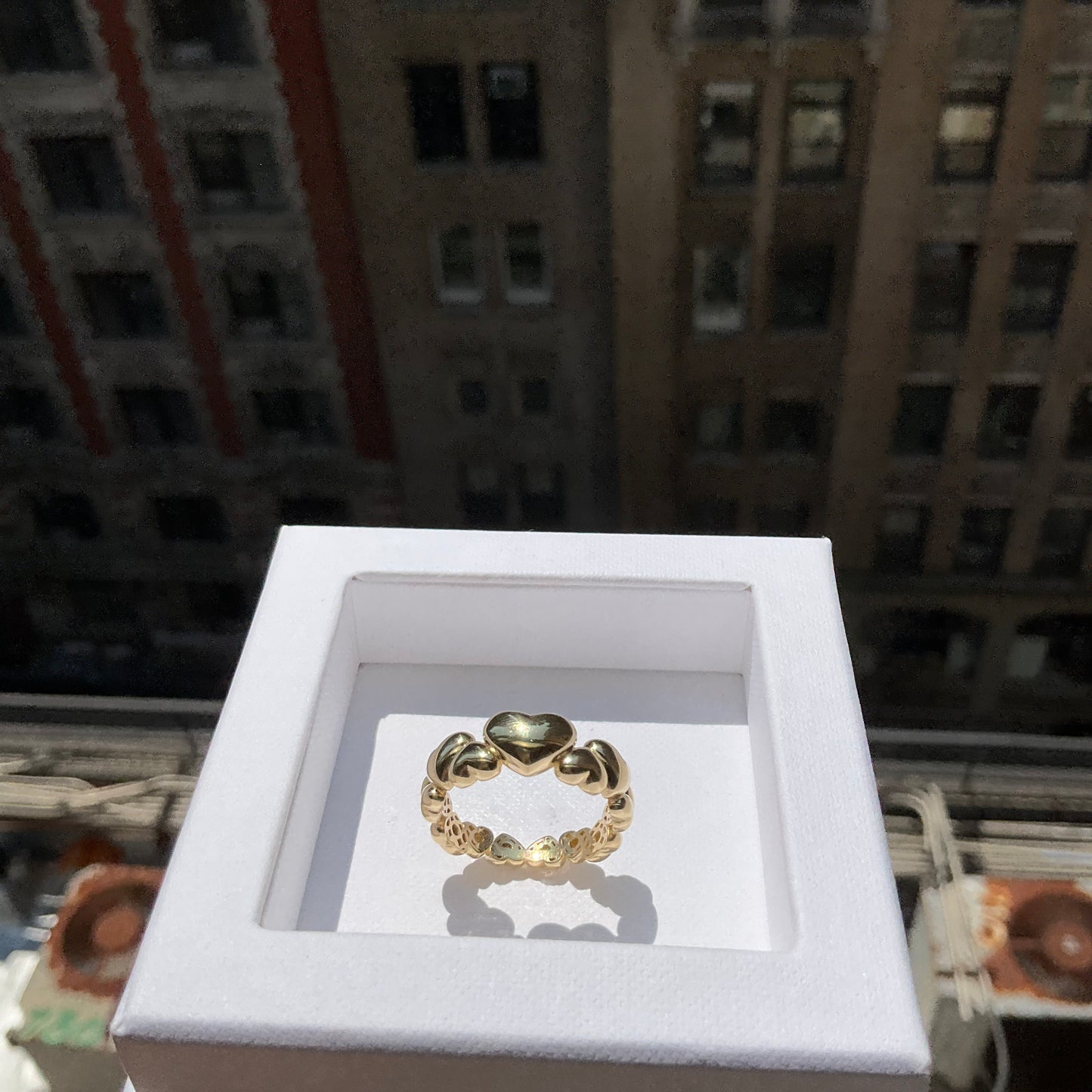 18K Gold Heart Eternity Ring