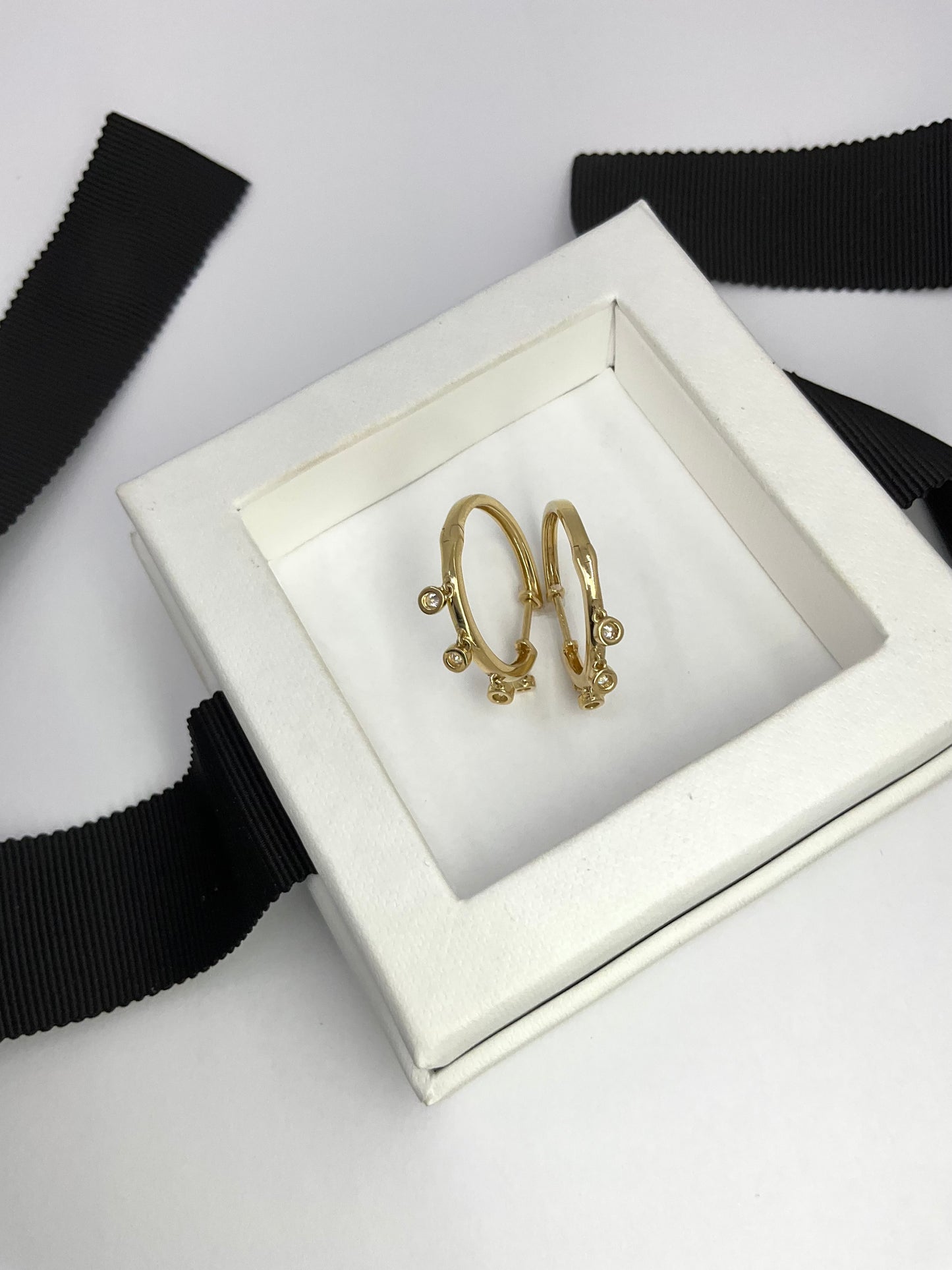 14KY Starlight Gold Diamond Earrings