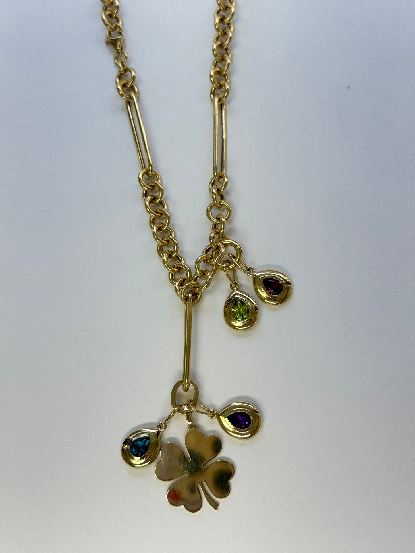 14K Yellow Solid Gold Long Linked Chain