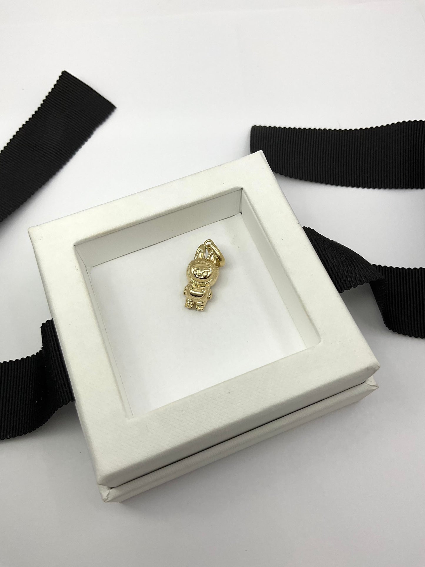 14KY Solid Gold Labubu Pendant