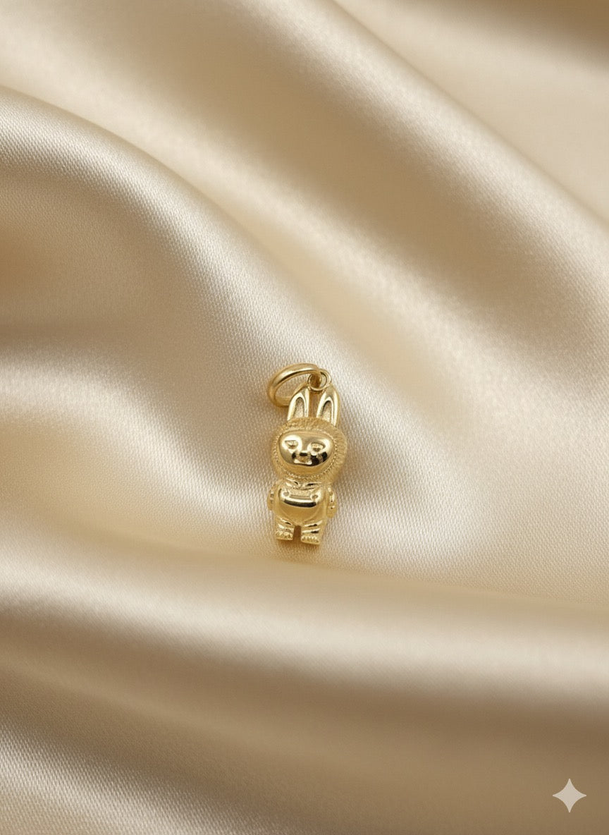14KY Solid Gold Labubu Pendant