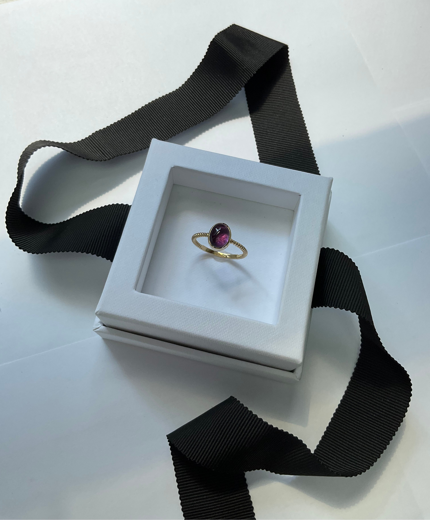 18K Solid Gold Birthstone Candy Ring with Natural Gem Stones