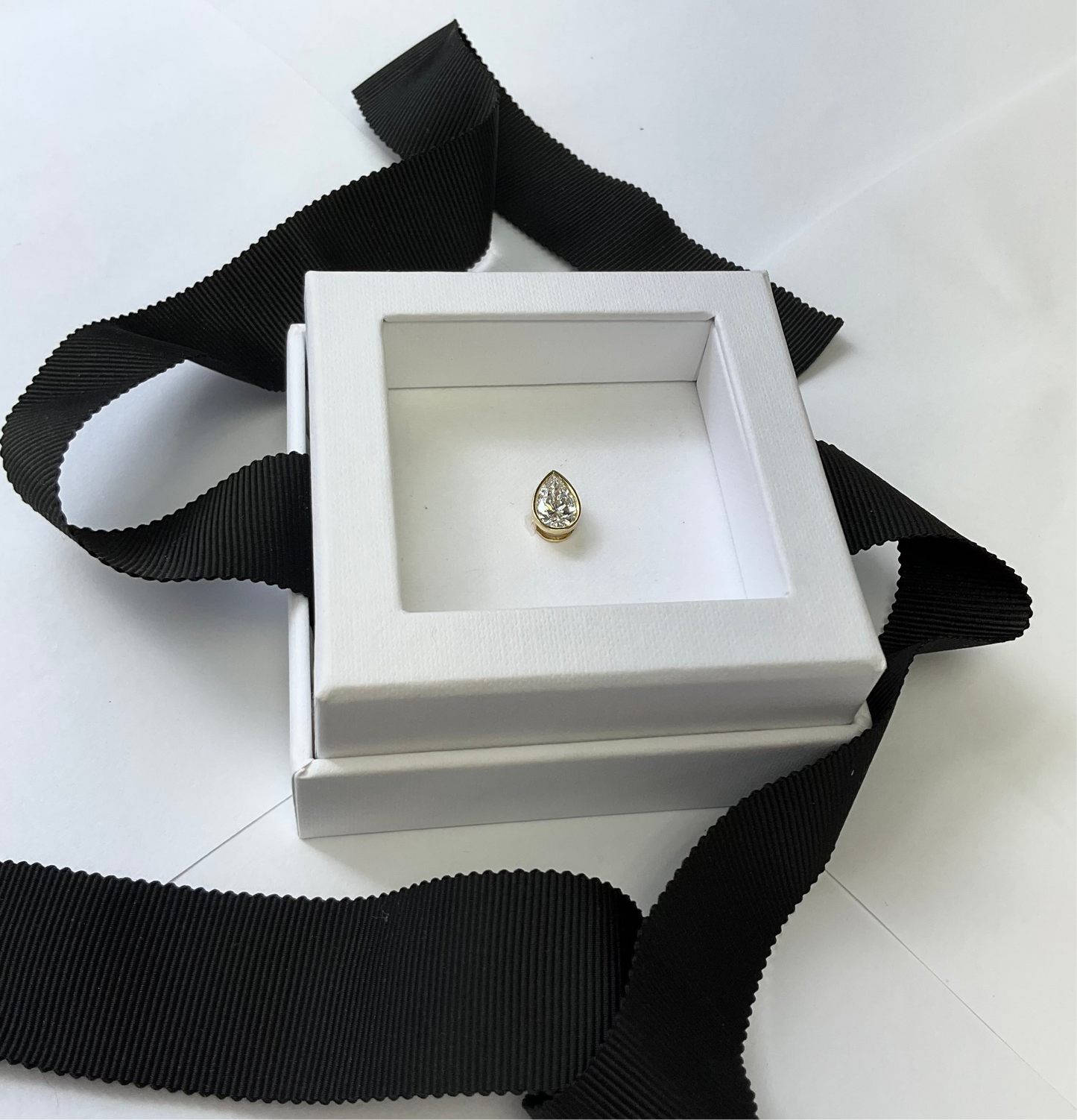 14k Gold Lab Grown Diamond 1.50 Ct Necklace with Pear Shape Pendant
