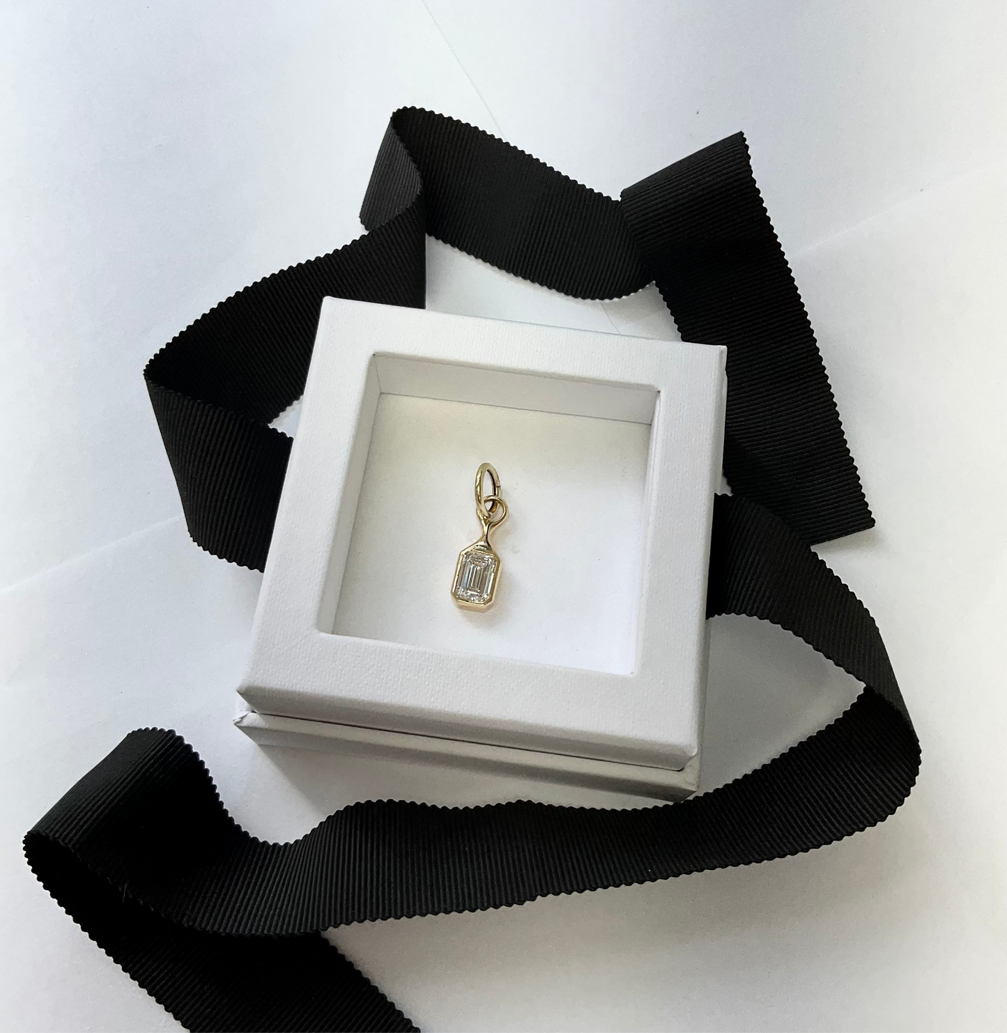 14K Gold Lab Grown Diamond 2.00ct Emerald Cut Pendant