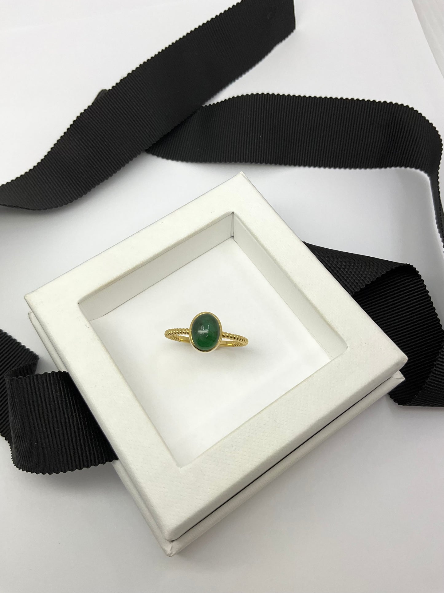 18K Solid Gold Birthstone Candy Ring with Natural Gem Stones