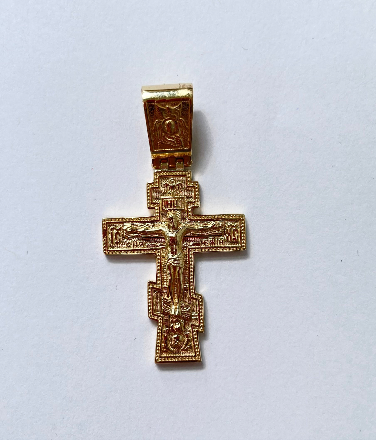 14KY Solid Gold Orthodox Christian Cross Pendant
