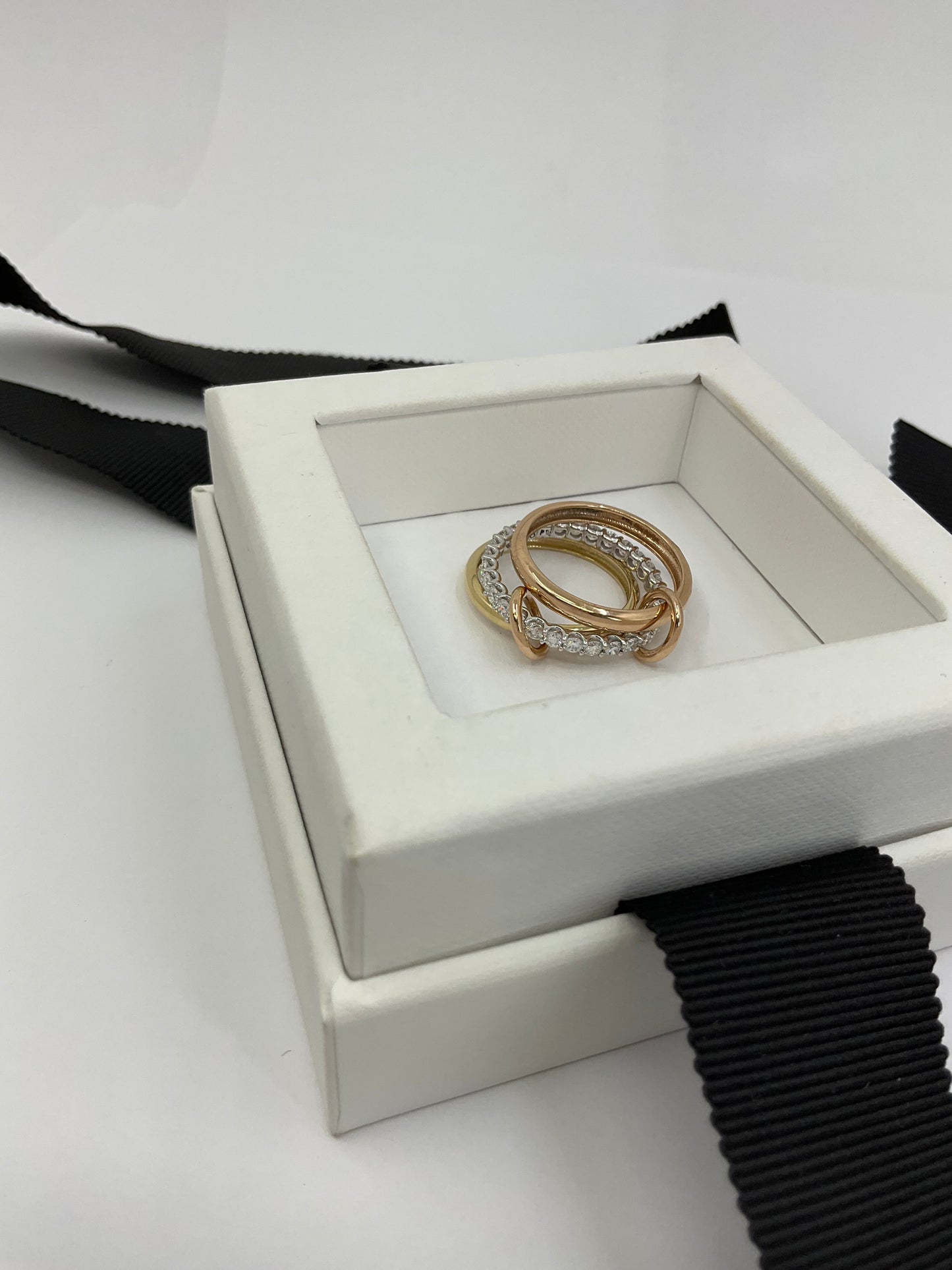 14k YWR 3 Solid Endless Ring with Lab Grown Diamonds Eternity Band
