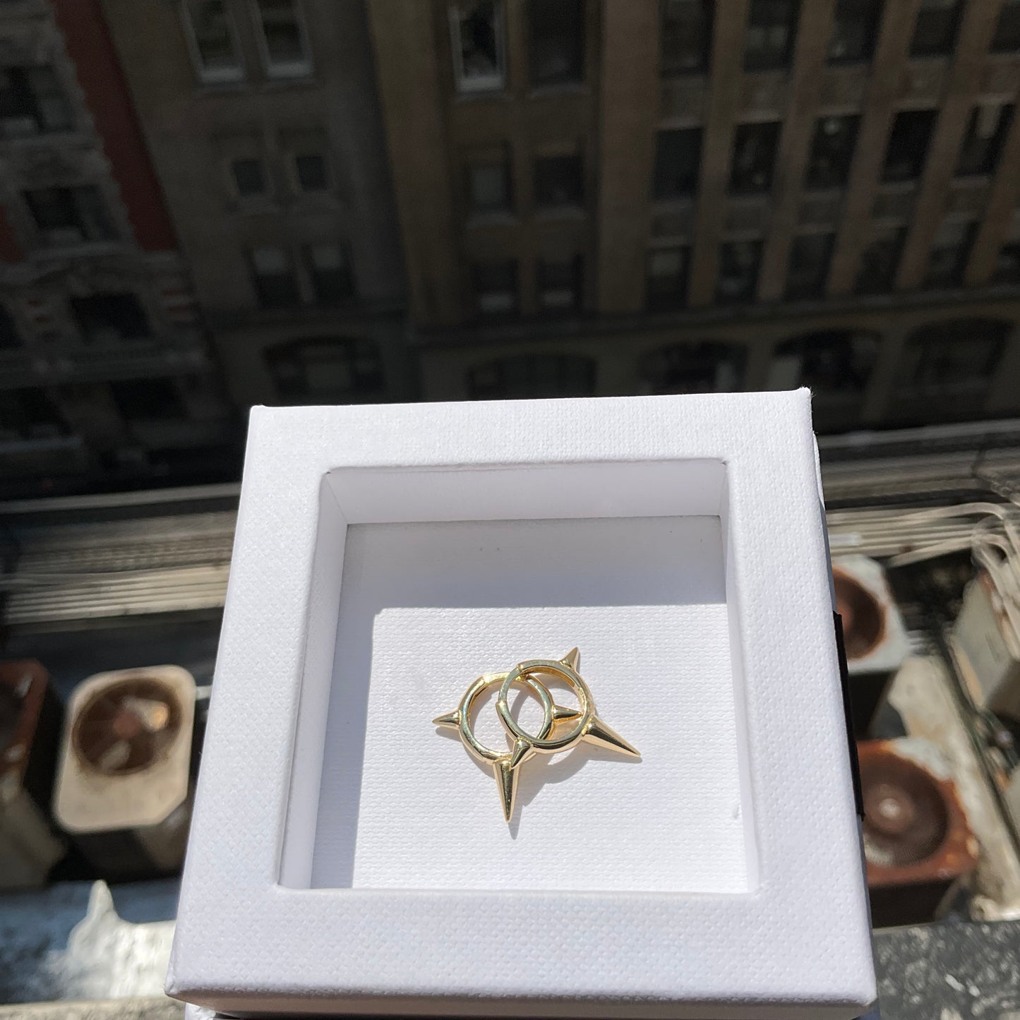 18K Gold Spike Earrings