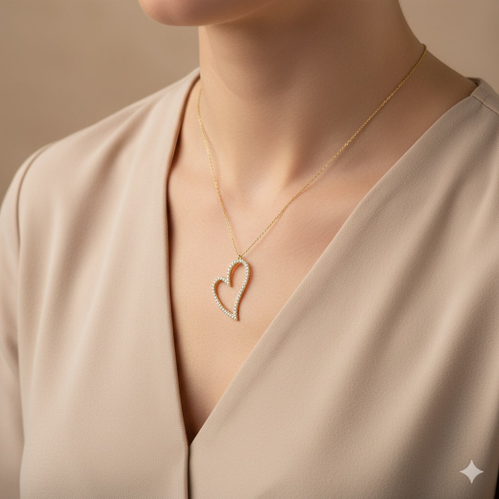 14K Gold Heart Necklace