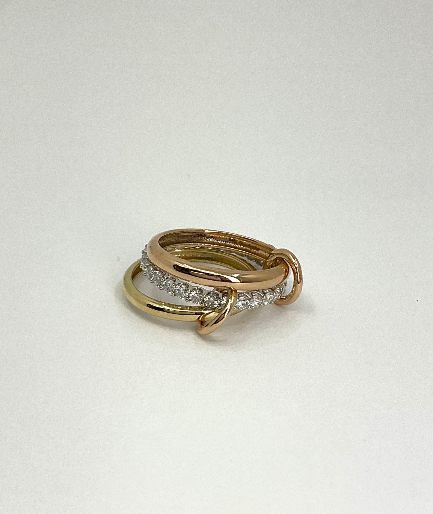14k YWR 3 Solid Endless Ring with Lab Grown Diamonds Eternity Band