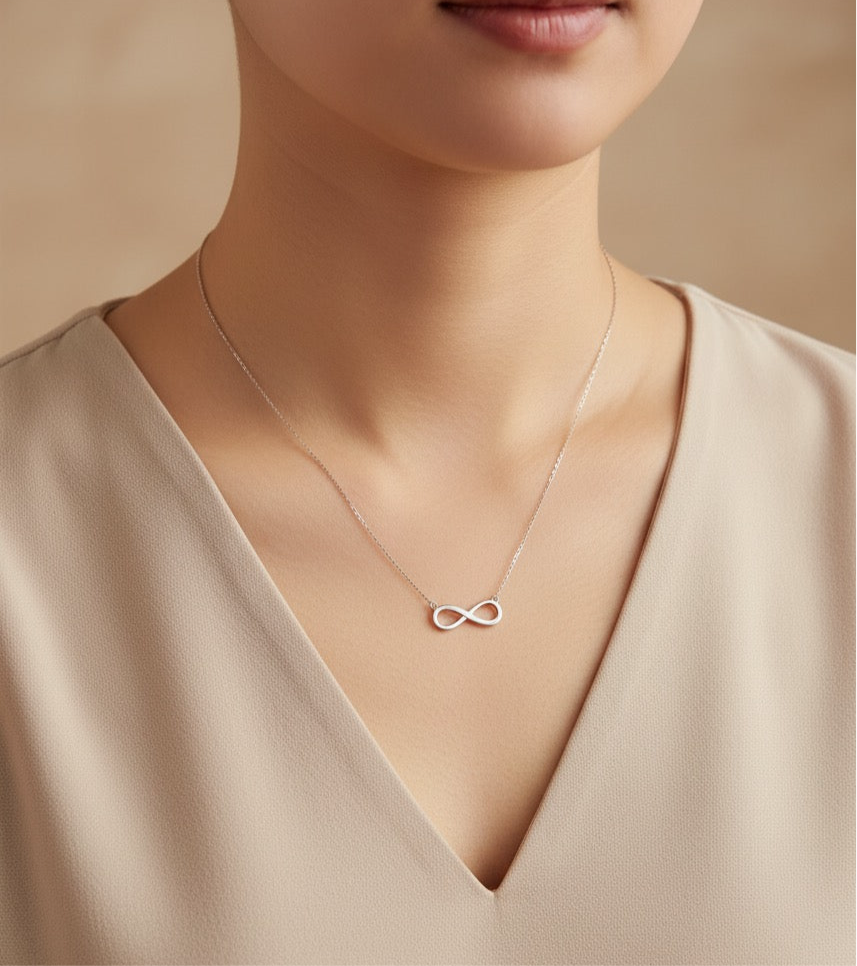 14k Gold Necklace with Infinity Pendant