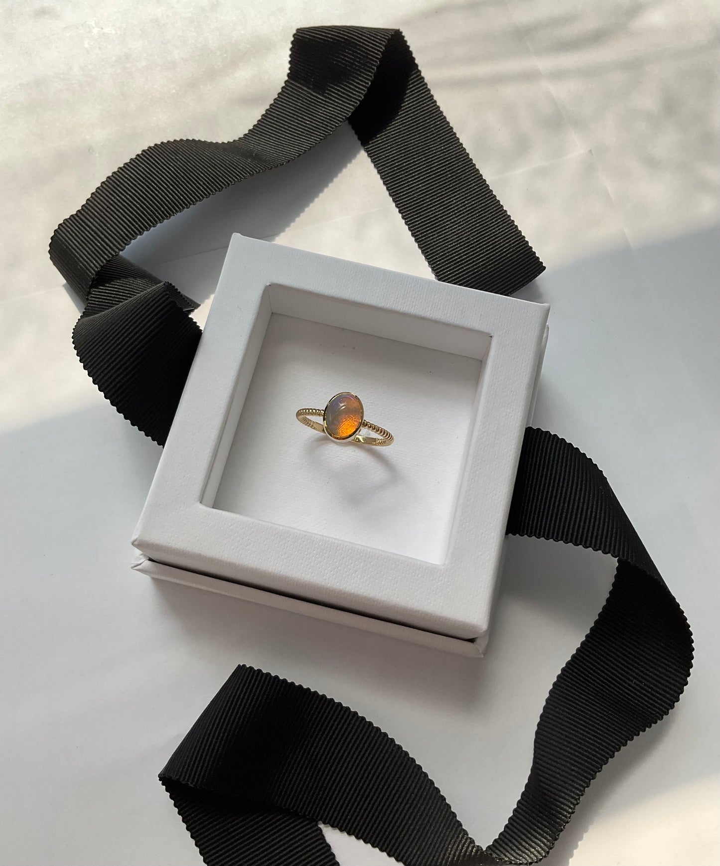 18K Solid Gold Birthstone Candy Ring with Natural Gem Stones