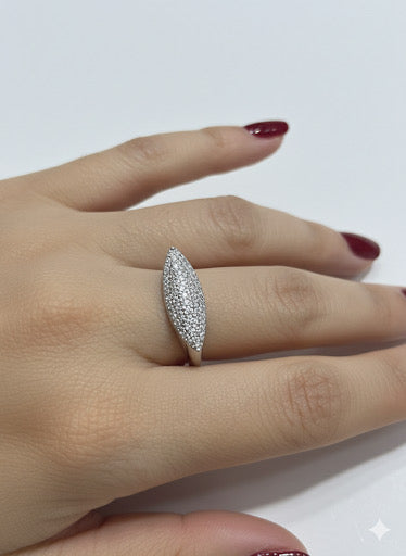 14KW Boat Gold Diamond Ring