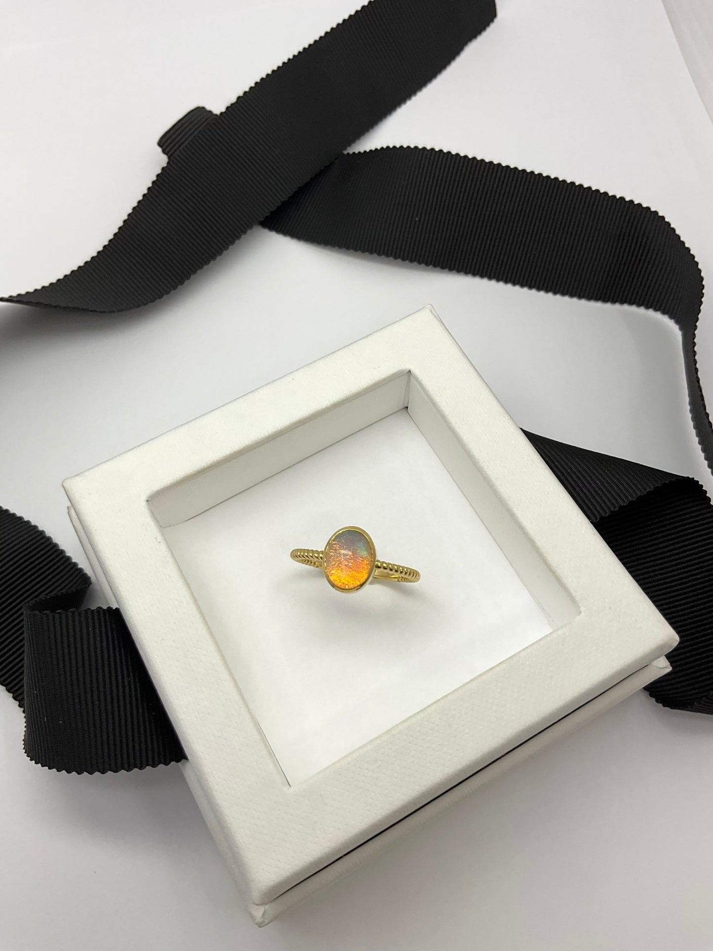 18K Solid Gold Birthstone Candy Ring with Natural Gem Stones