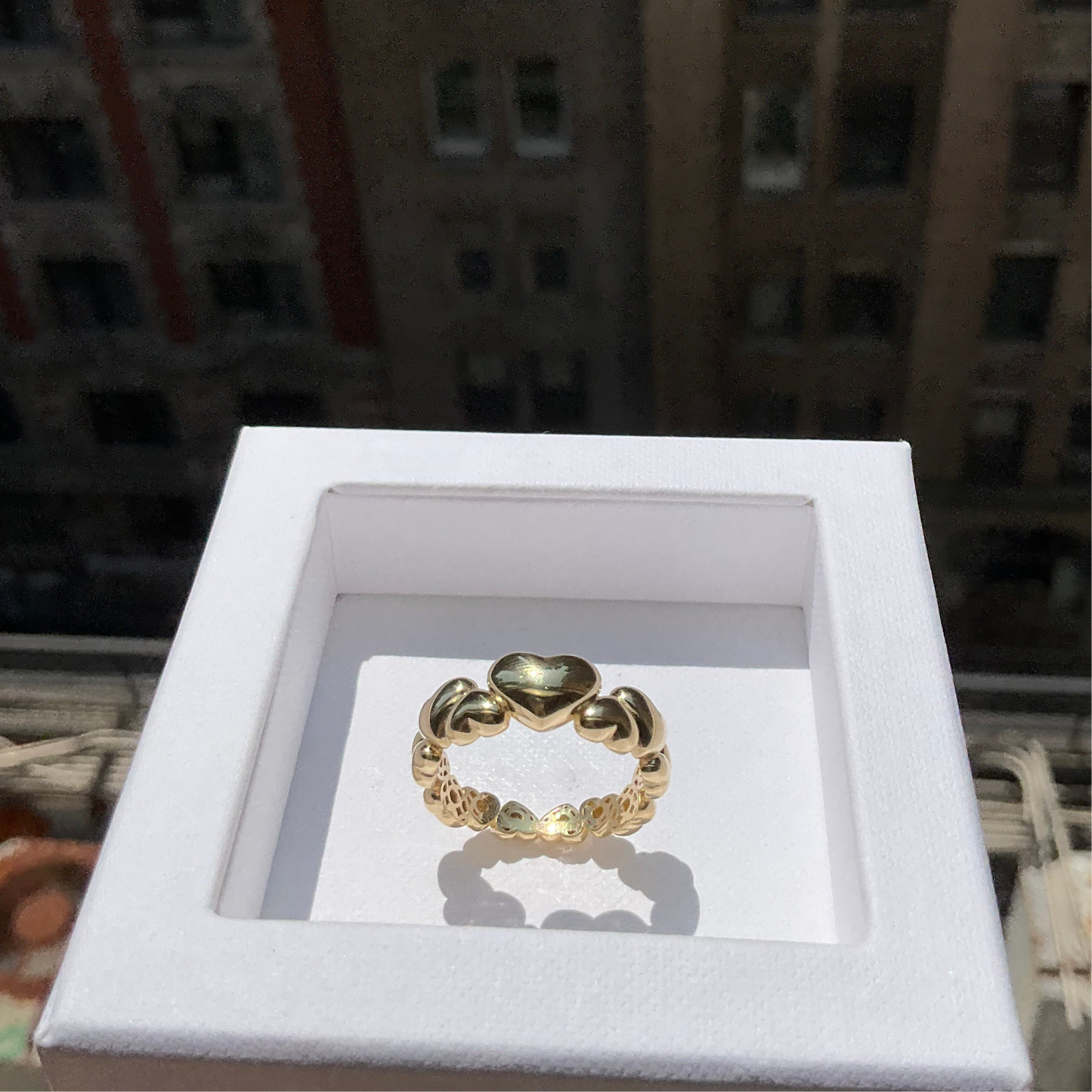 18K Gold Heart Eternity Ring