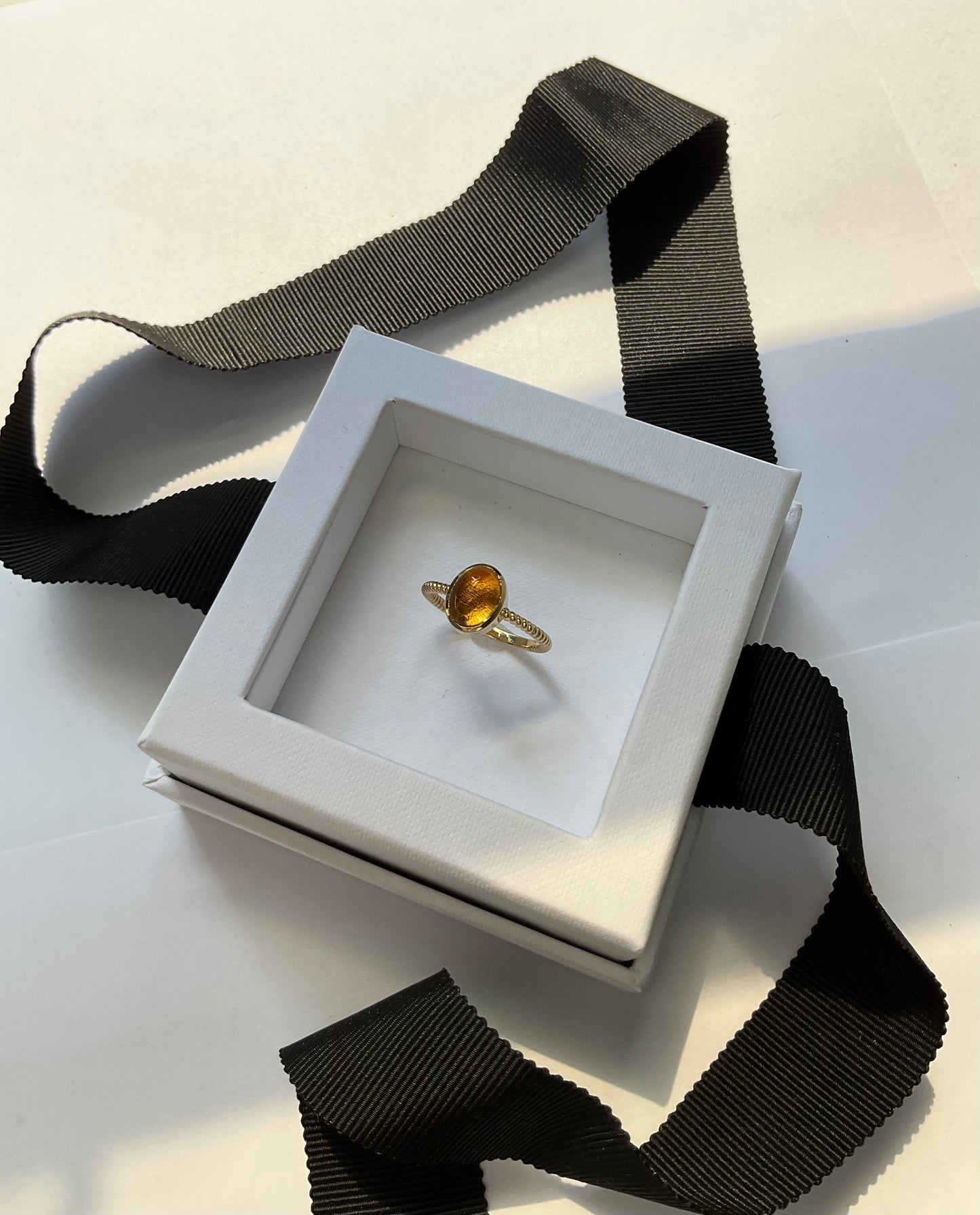 18K Solid Gold Birthstone Candy Ring with Natural Gem Stones