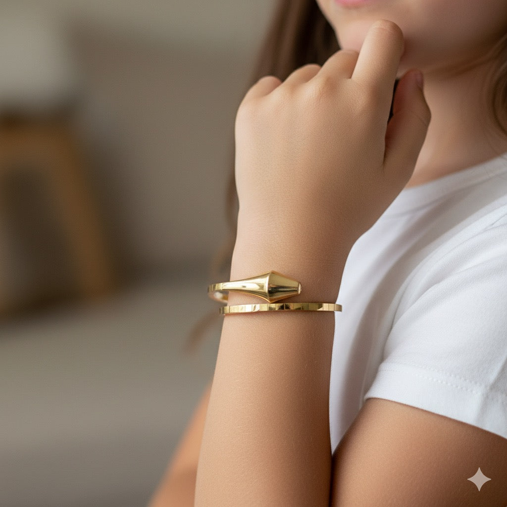 14K Gold Snake Bangel