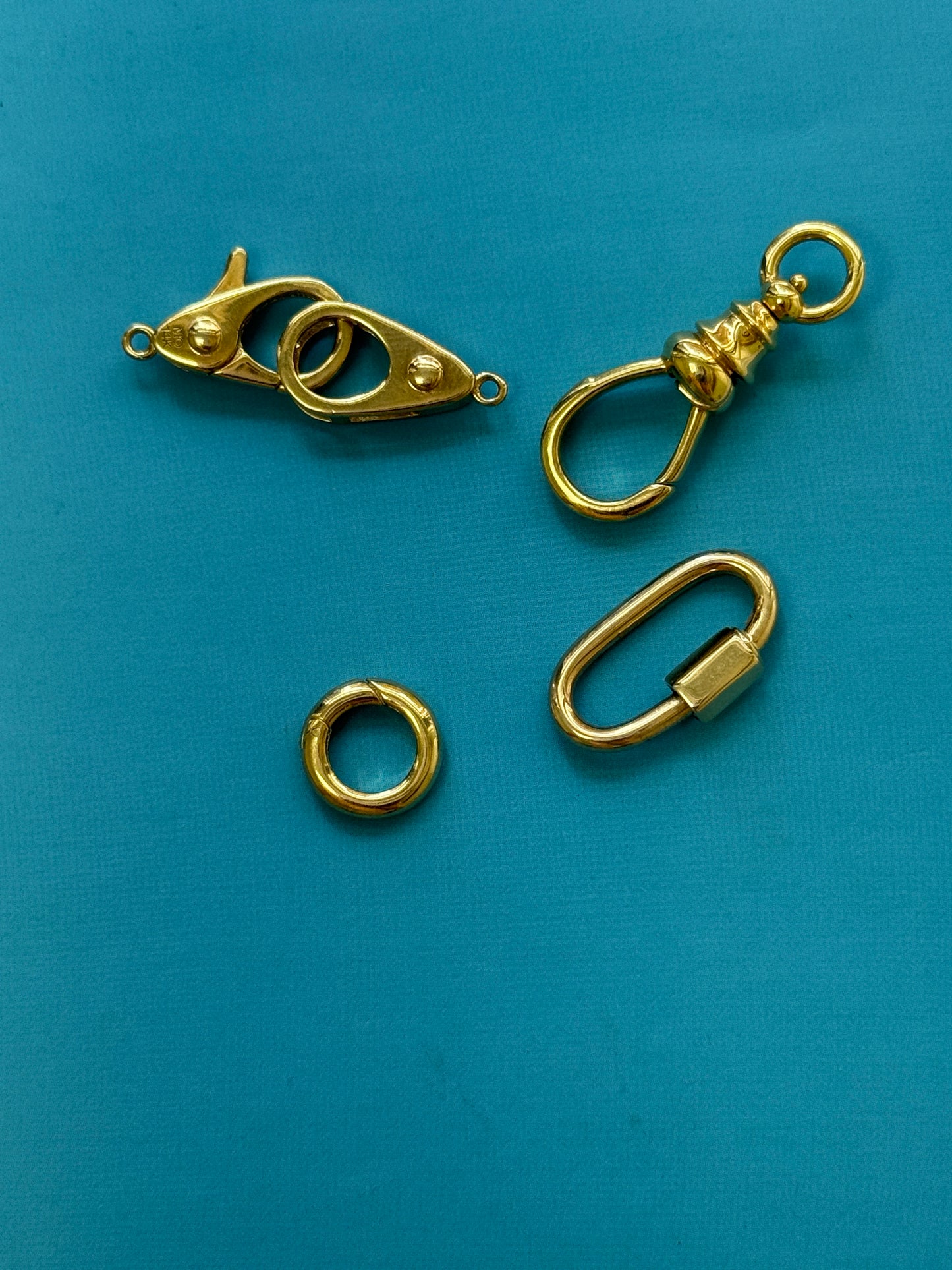 14K Gold Charm Round Connectors For Pendant