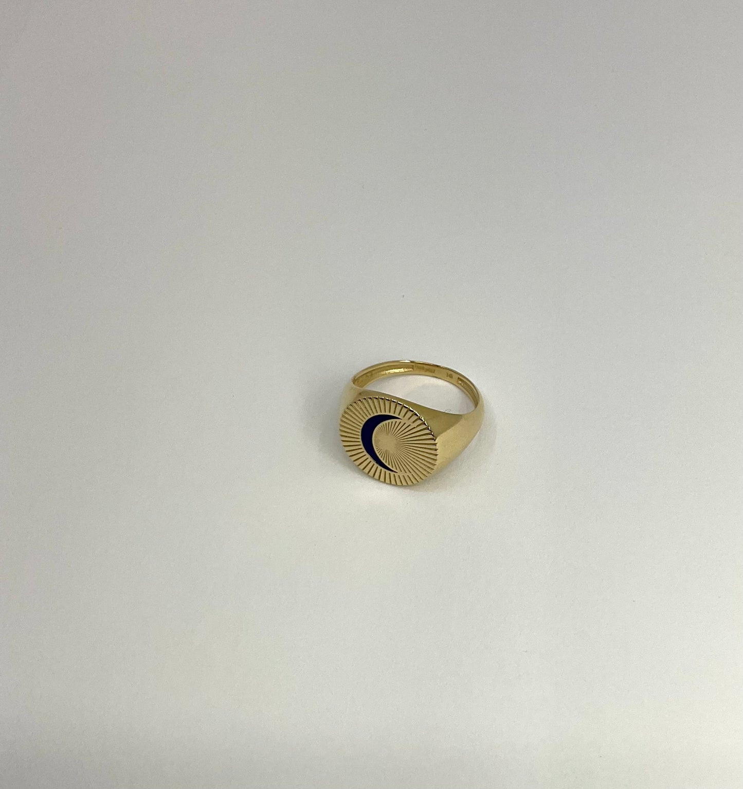 14ky Solid Gold Moon Ring