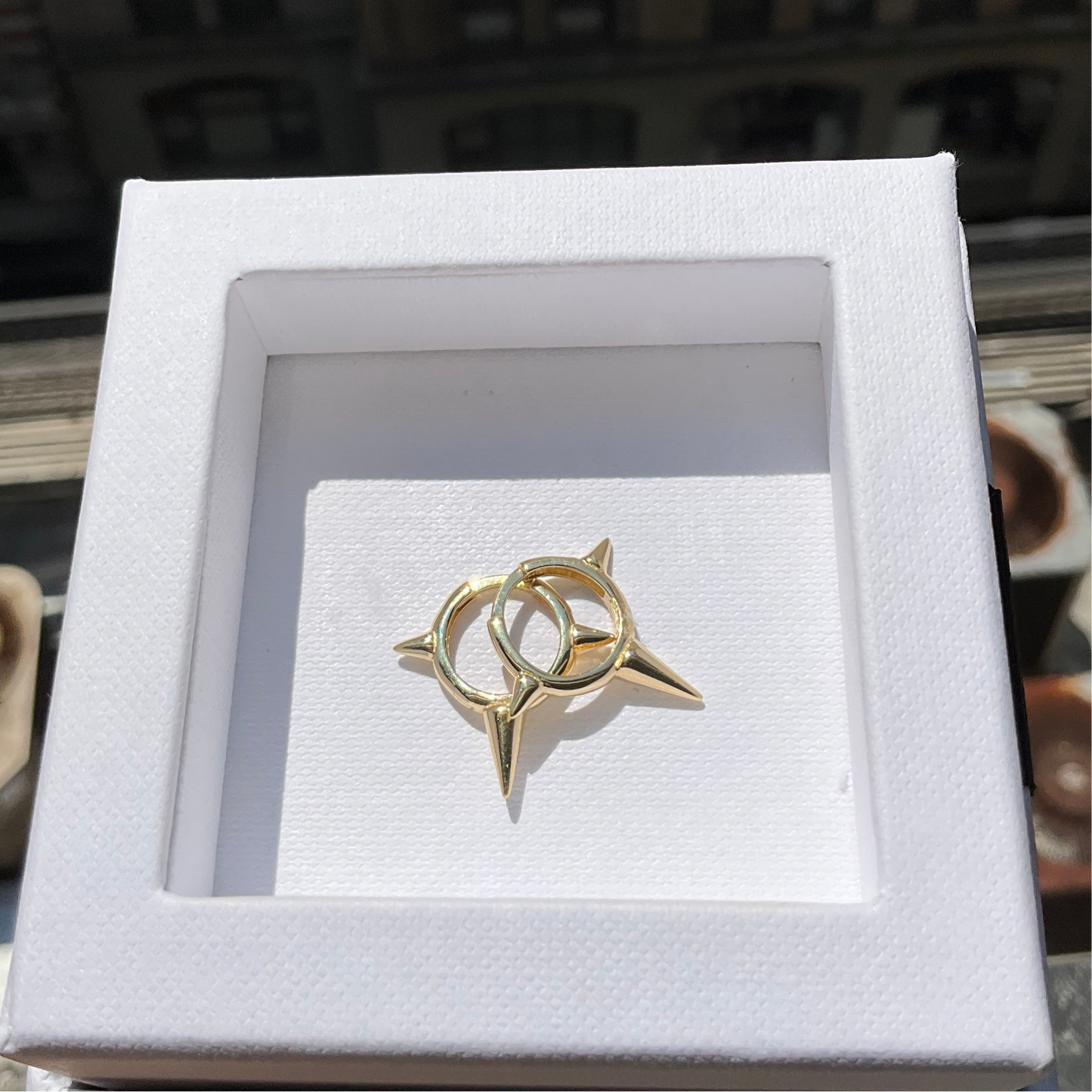 18K Gold Spike Earrings