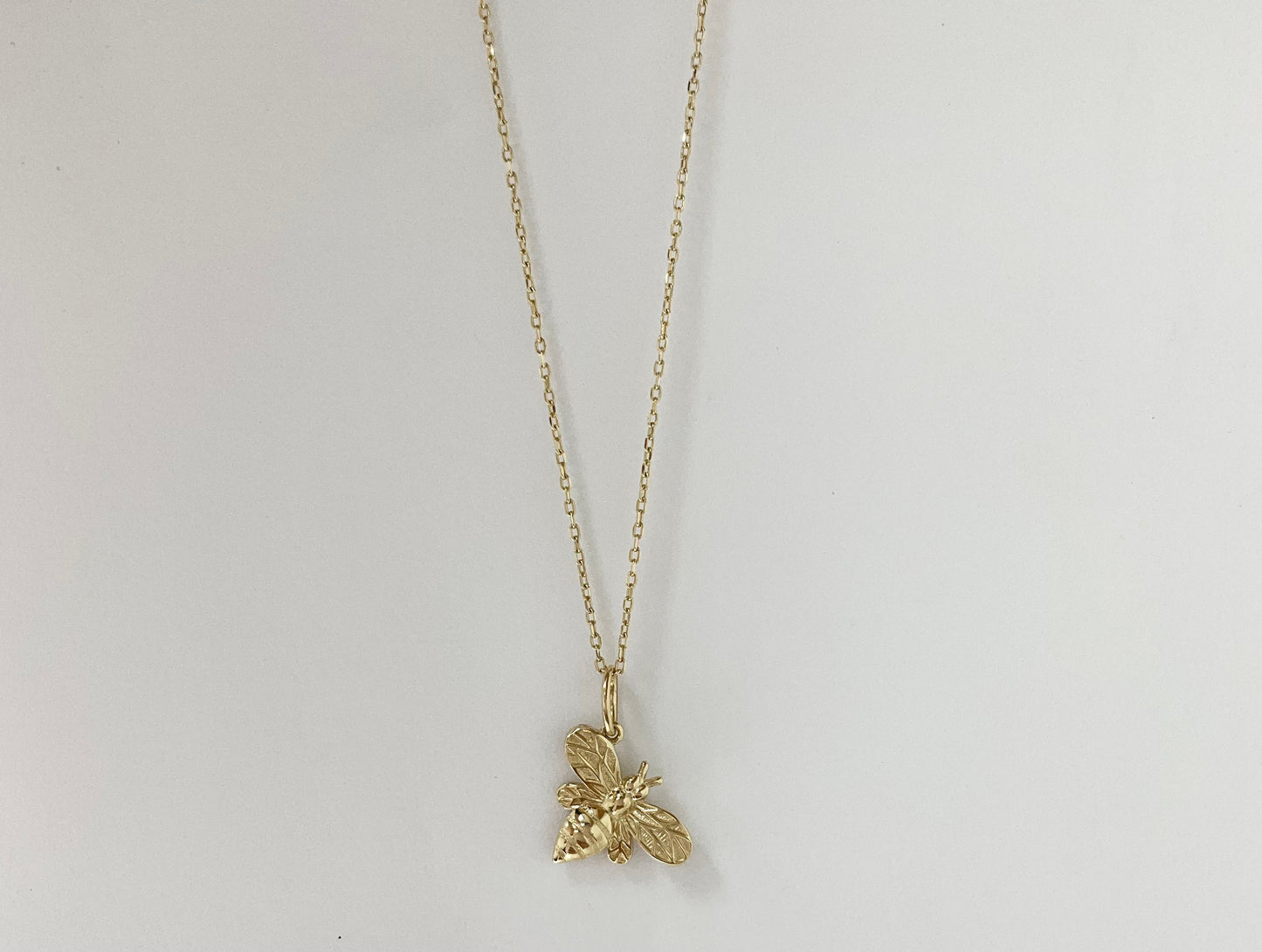 18K Gold Bee Charm Pendant
