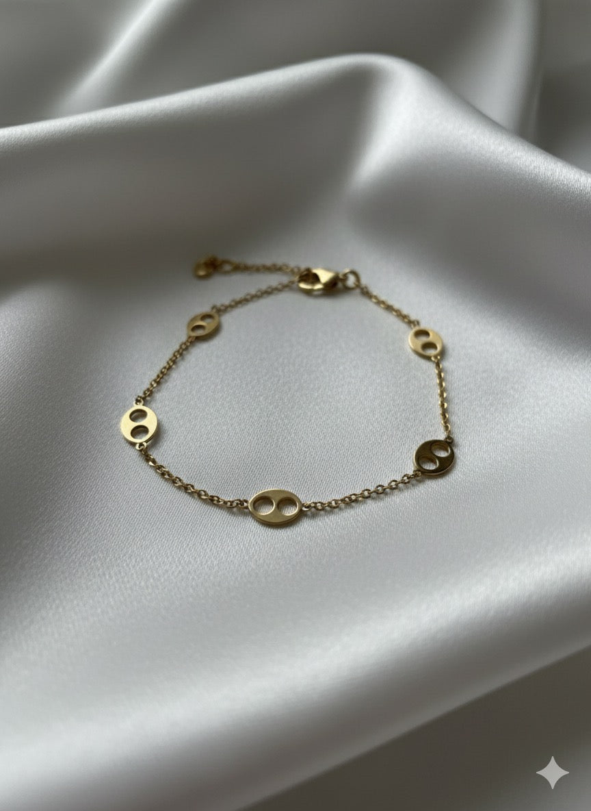 14K Gold Marine Link Bracelet