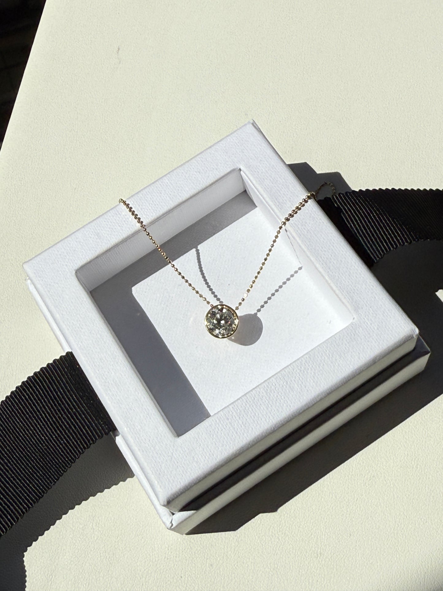 14k Gold Lab Grown Brilliant Cut Diamond 1.50 Ct Necklace with Pear Shape Pendant