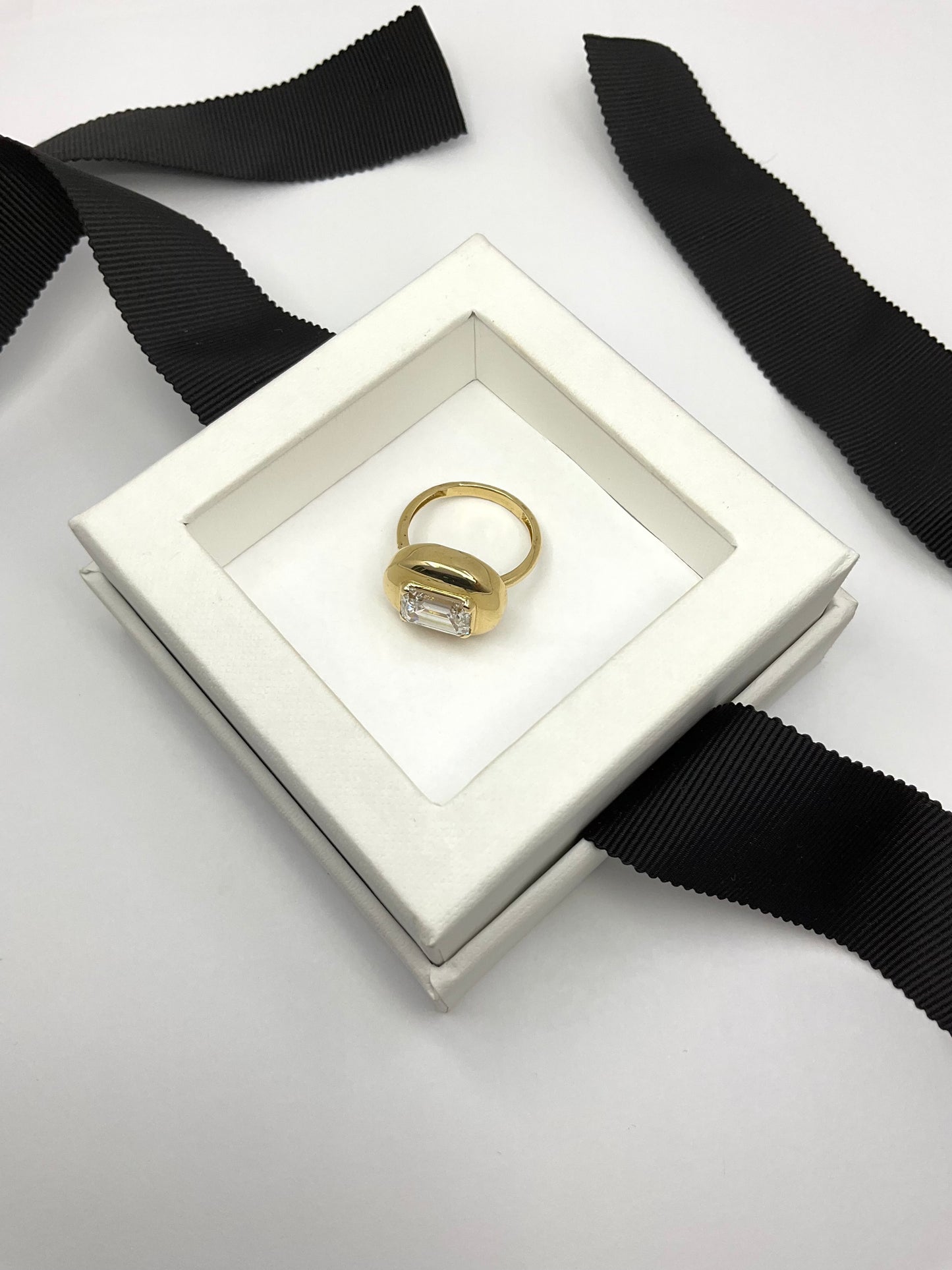 14KY Gold 3.00ct Lab Diamond Bean Ring