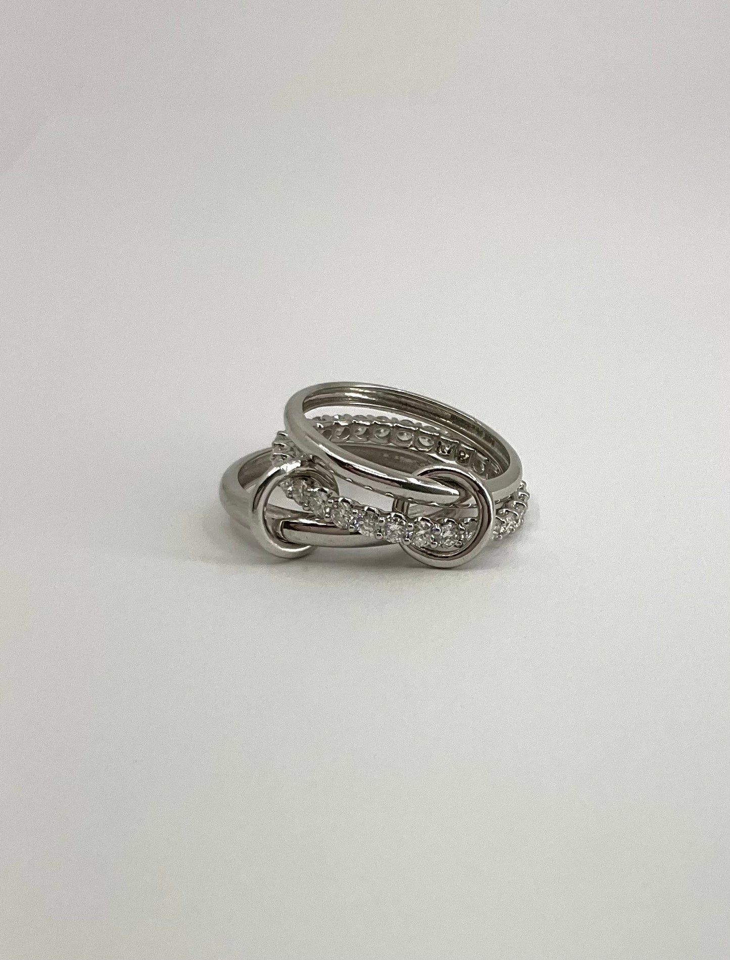 14kw 3 Solid Endless Ring with Lab Grown Diamonds Eternity Band