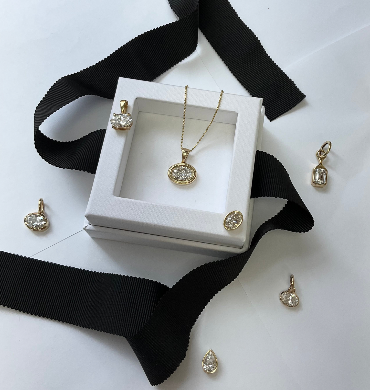 14k Gold Lab Grown Diamond 1.5ct Necklace with Oval Shape Pendant