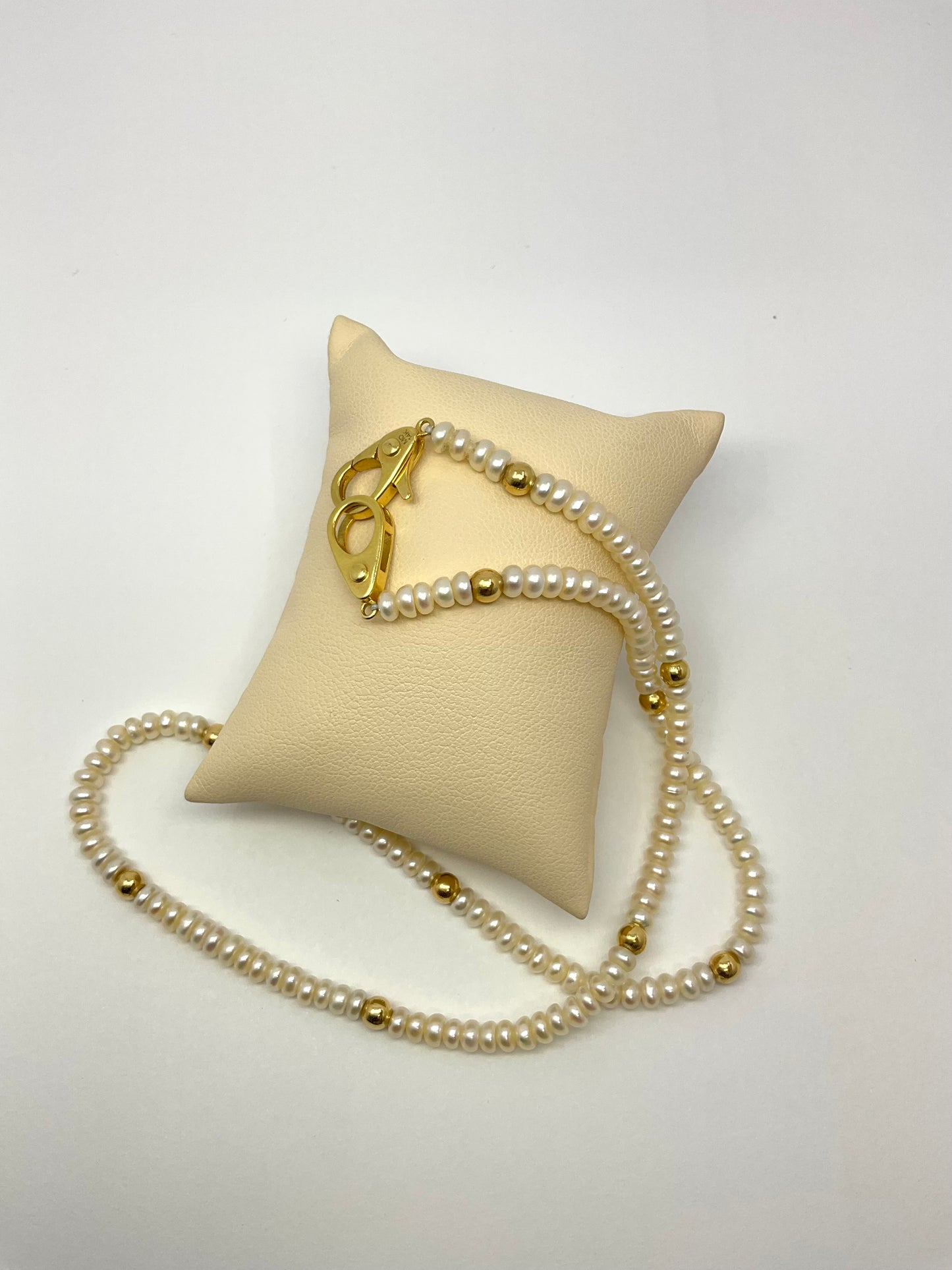 14K Gold Necklace with Pearls and Sister Hook