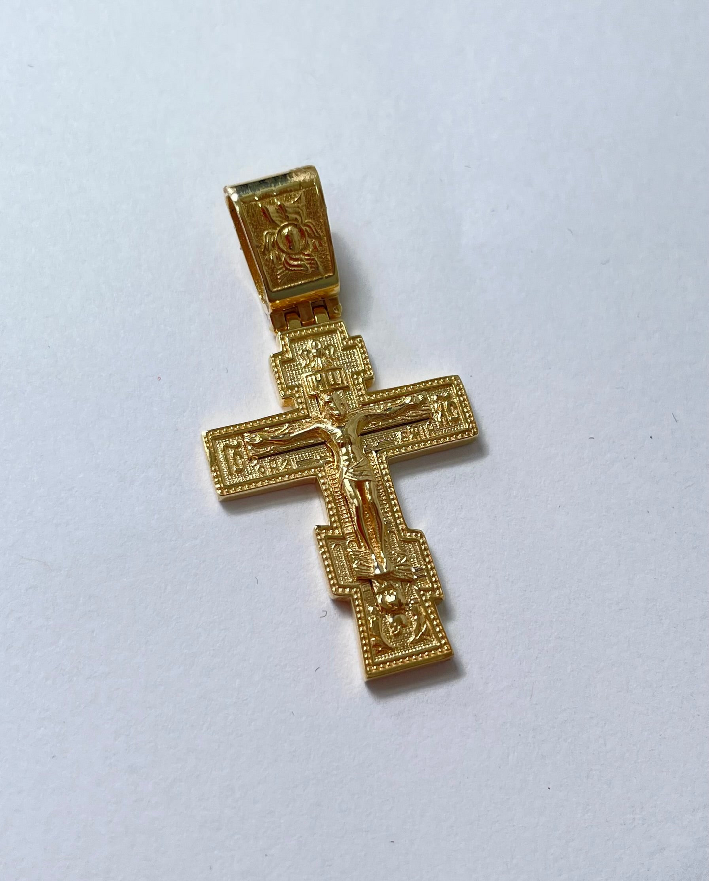 14KY Solid Gold Orthodox Christian Cross Pendant
