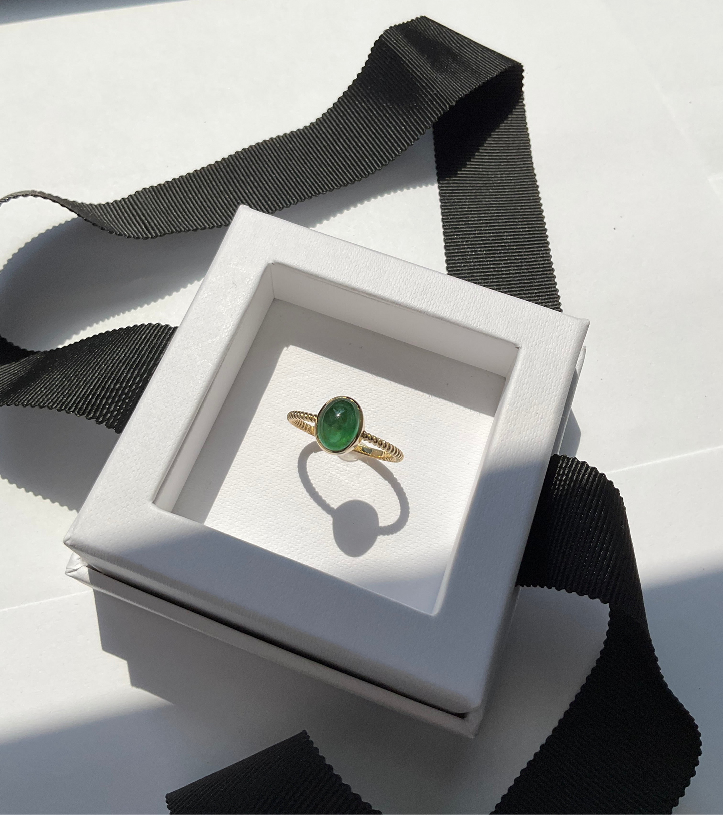 18K Solid Gold Birthstone Candy Ring with Natural Gem Stones