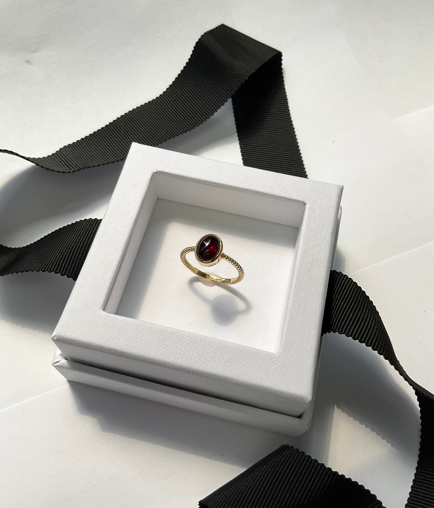 18K Solid Gold Birthstone Candy Ring with Natural Gem Stones