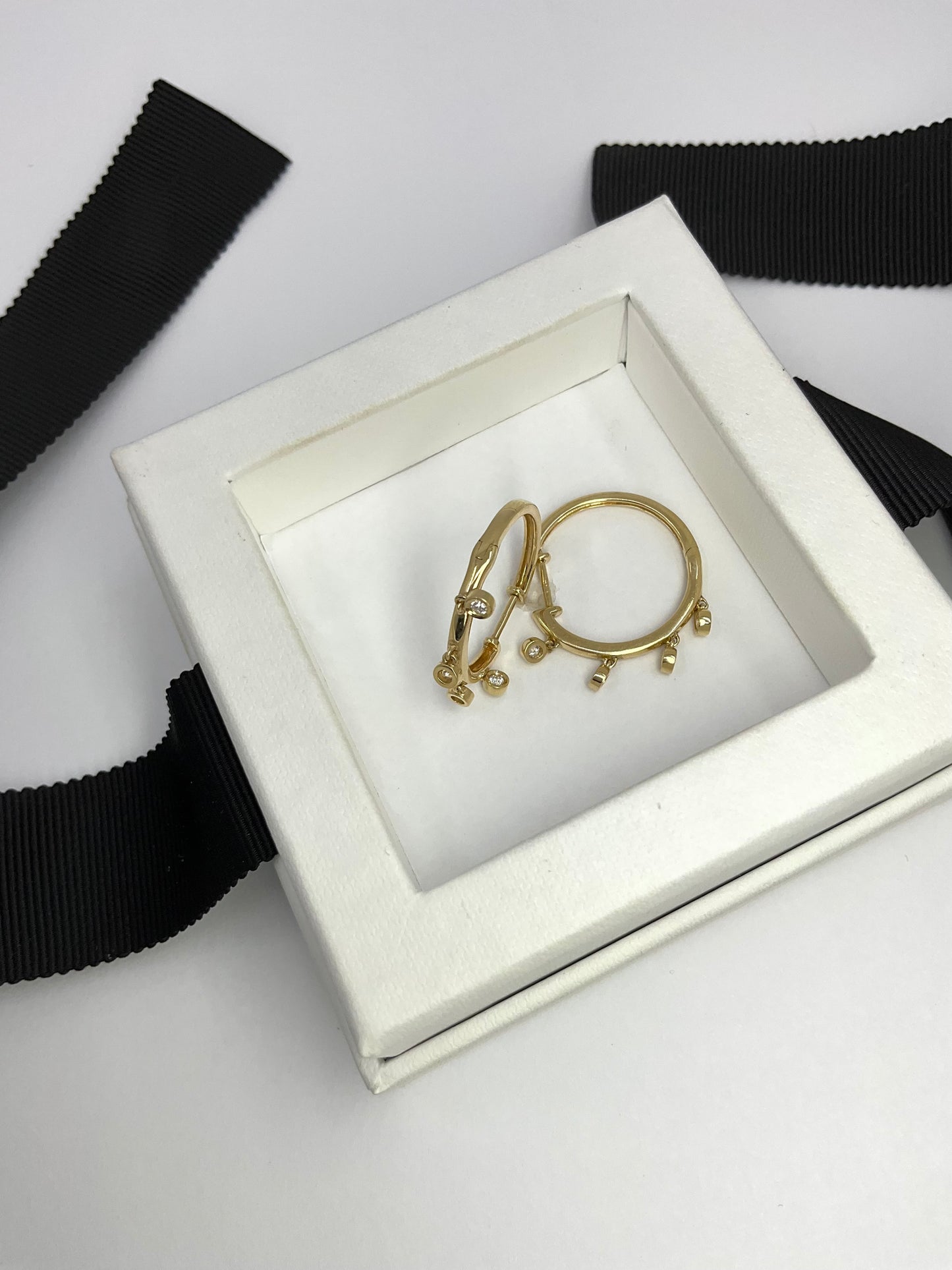 14KY Starlight Gold Diamond Earrings