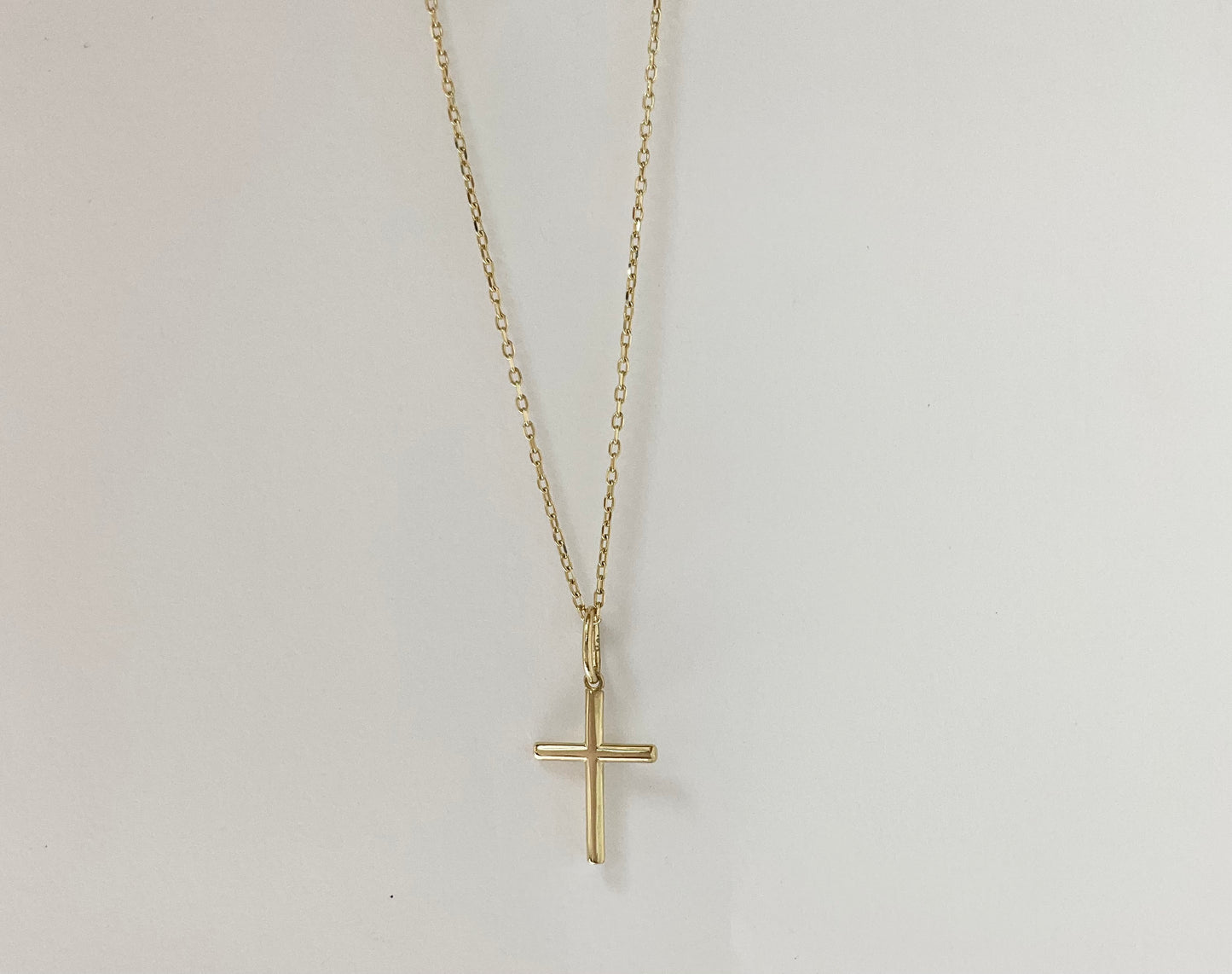18K Gold Mini Cross Charm Pendant