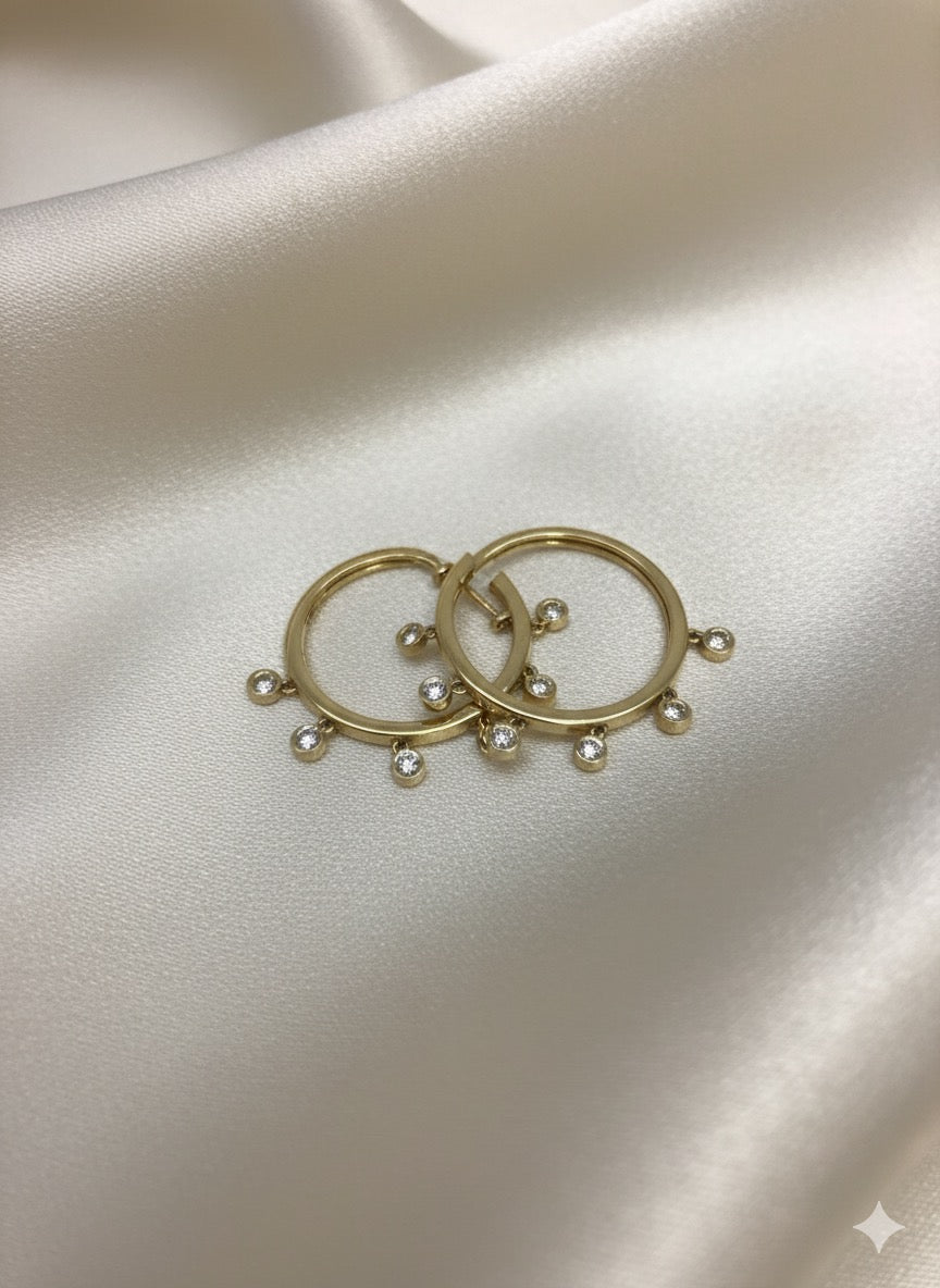 14KY Starlight Gold Diamond Earrings