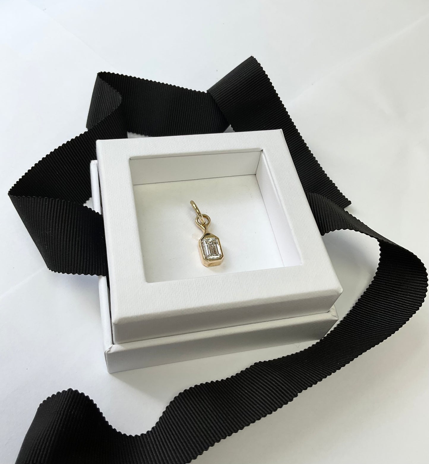 14K Gold Lab Grown Diamond 2.00ct Emerald Cut Pendant