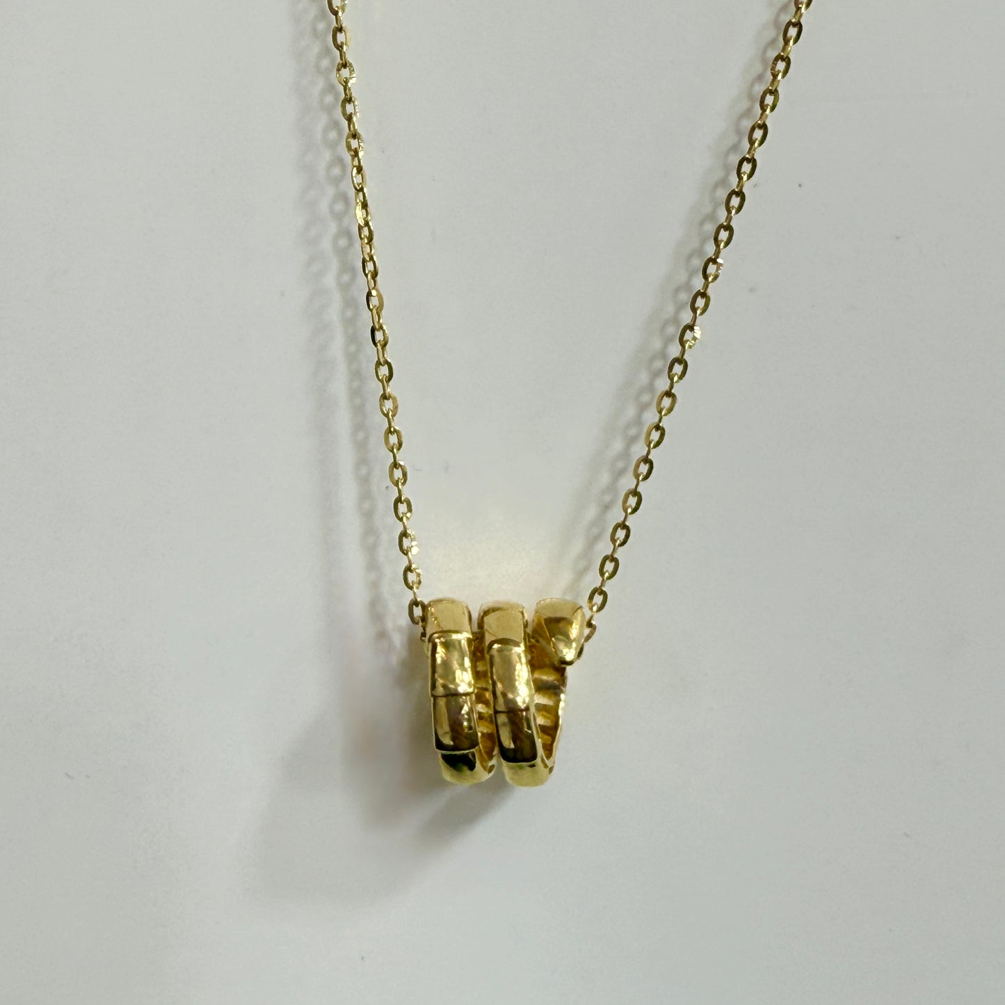 18K Gold Snake Pendant on 16” Chain