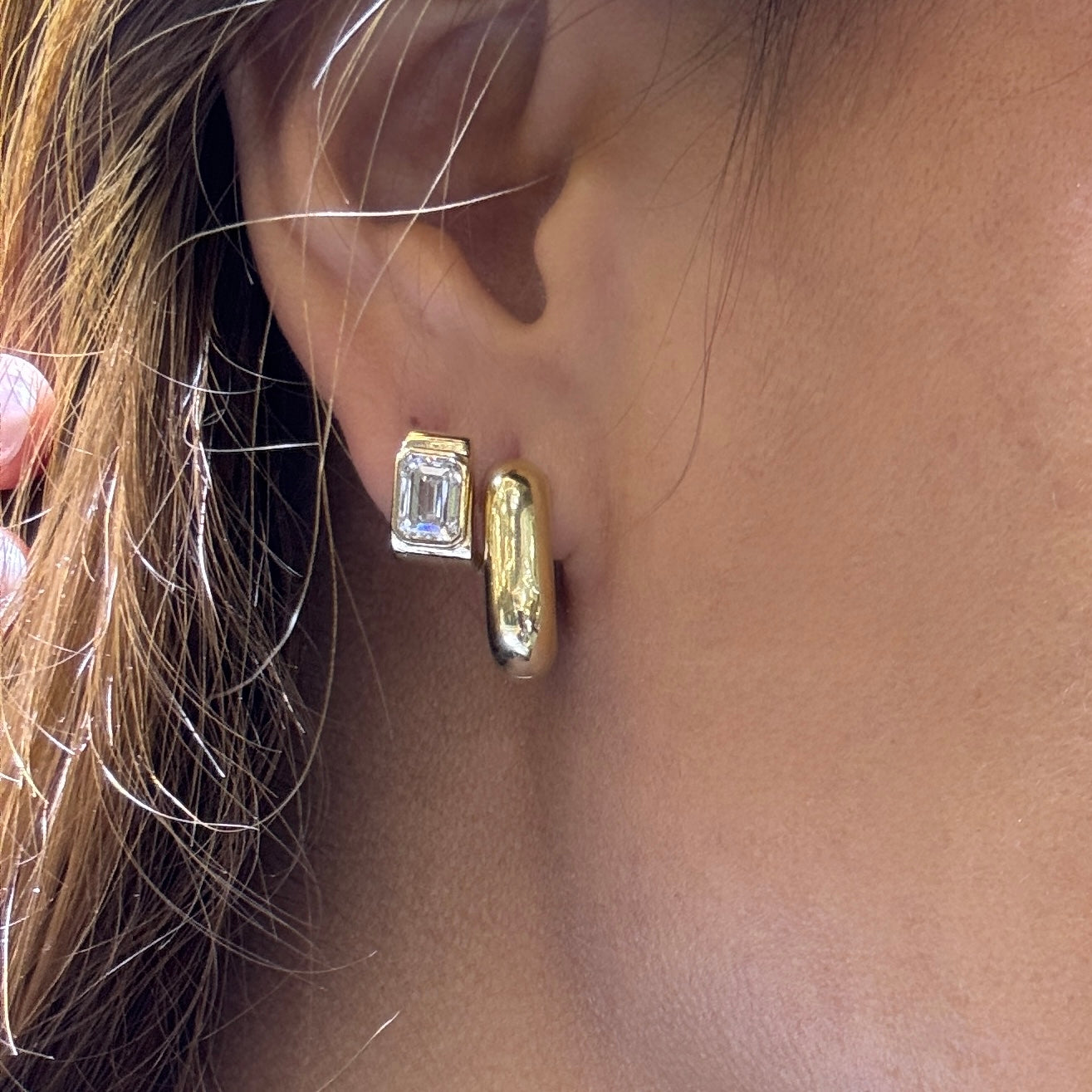 14K Lab Grown Diamond 2.3ct Huggies Earrings