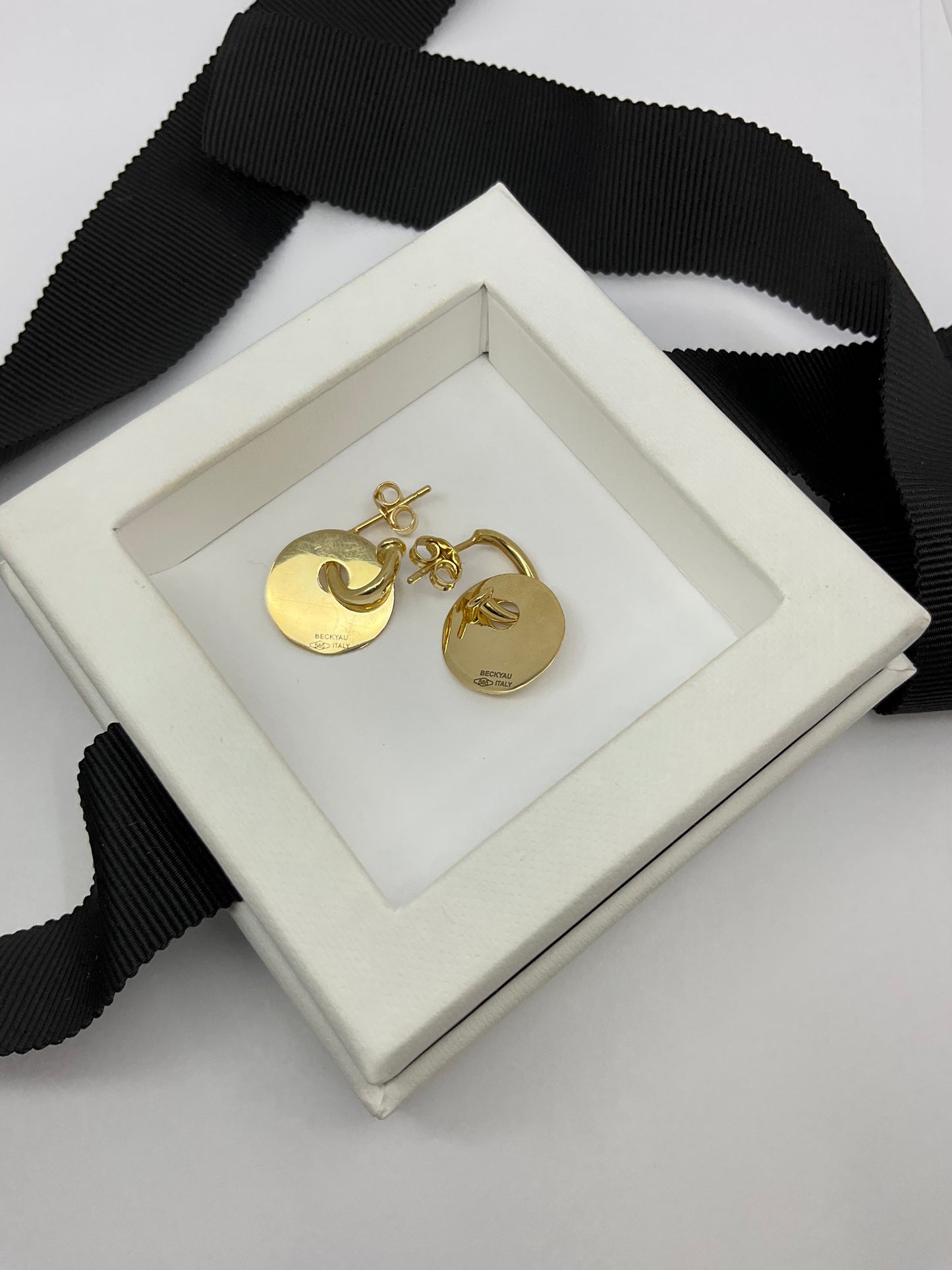 14K Solid Gold Sunburst Post Earrings