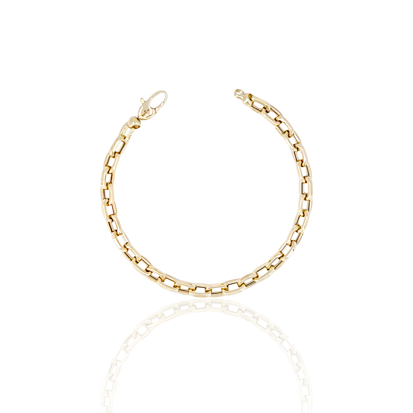14K Gold Oval Link Bracelet