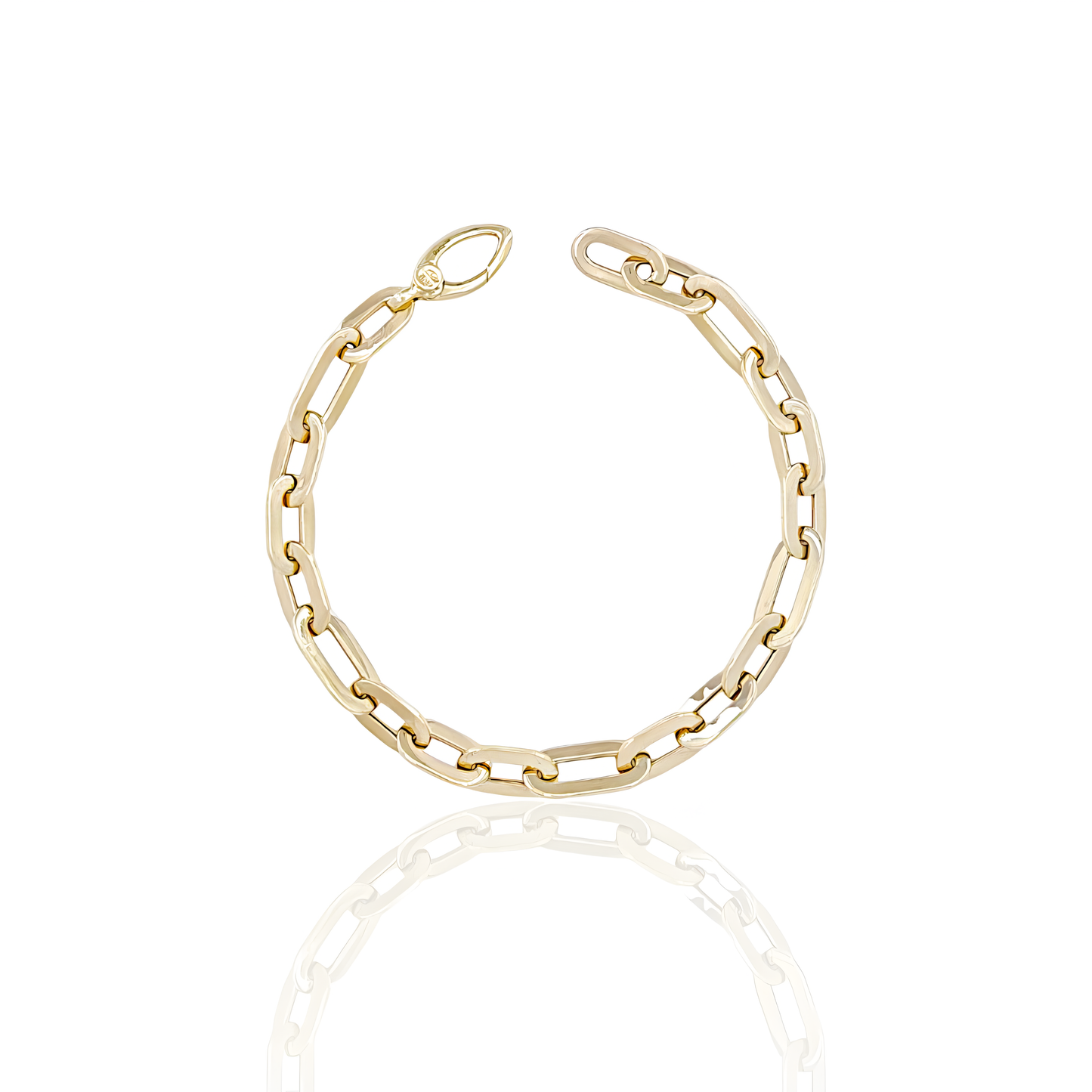 14K Gold Oval Link Bracelet