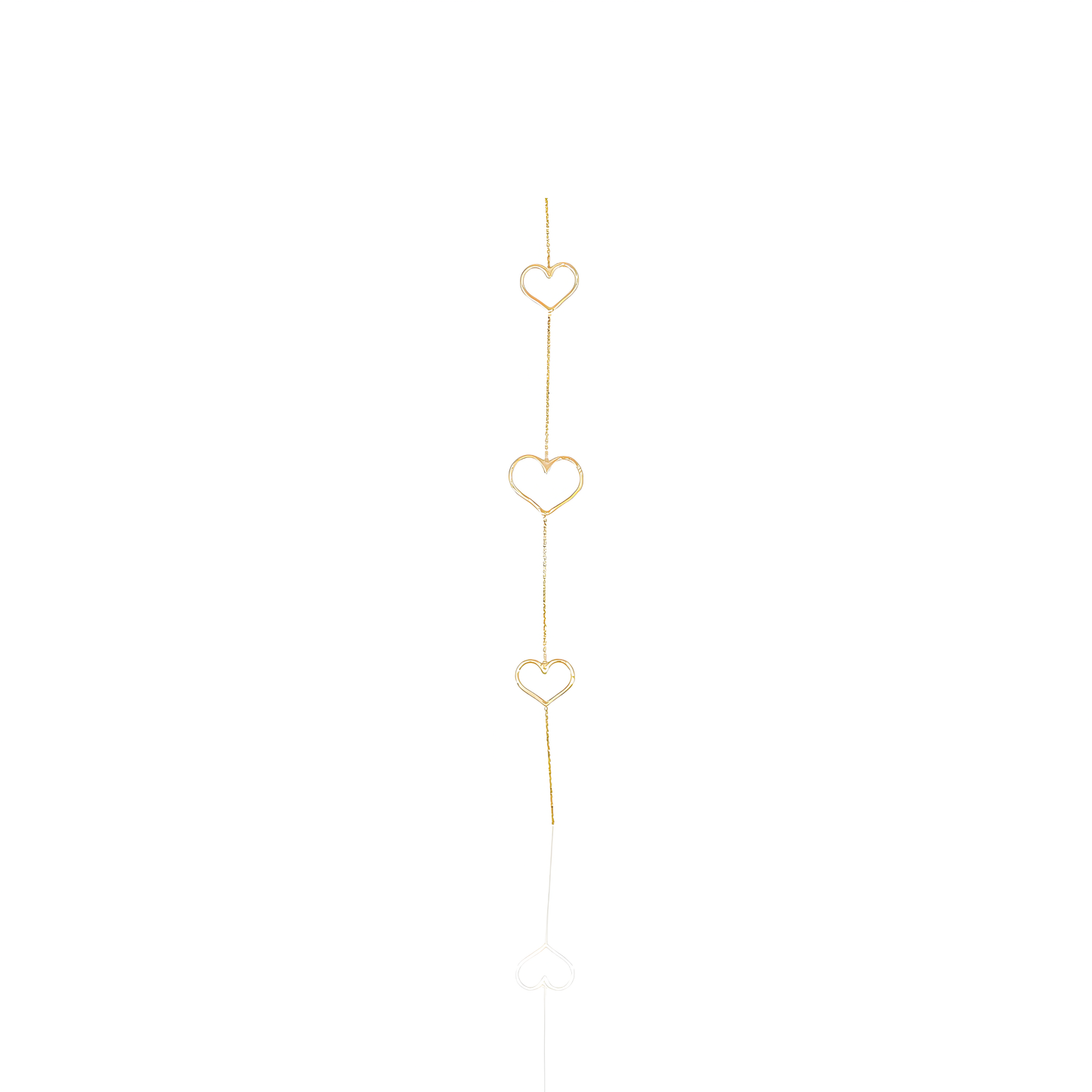 14K Gold Triple Hearts Bracelet